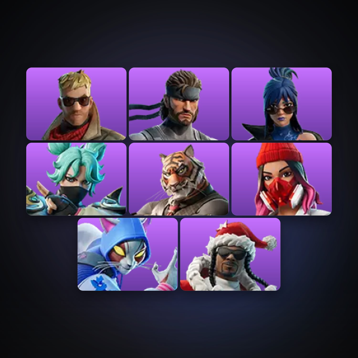 Fortnite account with Vengeance Jones & Solid Snake — 8 skins — 750 V-Bucks — lvl 176 — HabibiAccounts