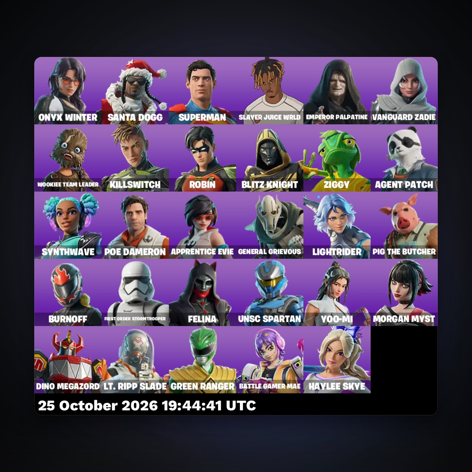 Fortnite account with Santa Dogg & Superman — 29 skins — 700 V-Bucks — lvl 989 — HabibiAccounts