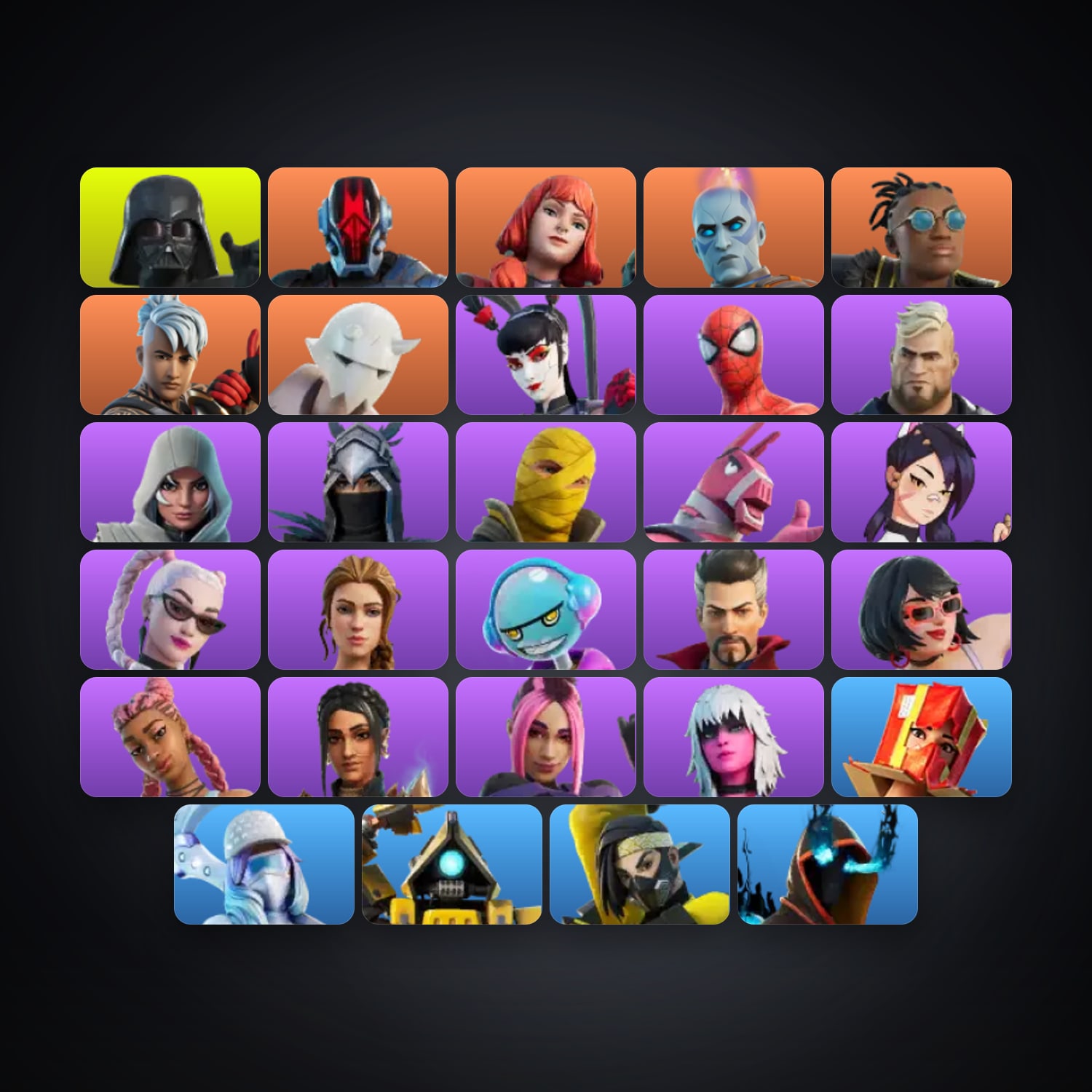 Fortnite account with The Foundation & The Imagined — 29 skins — 50 V-Bucks — lvl 999 — HabibiAccounts