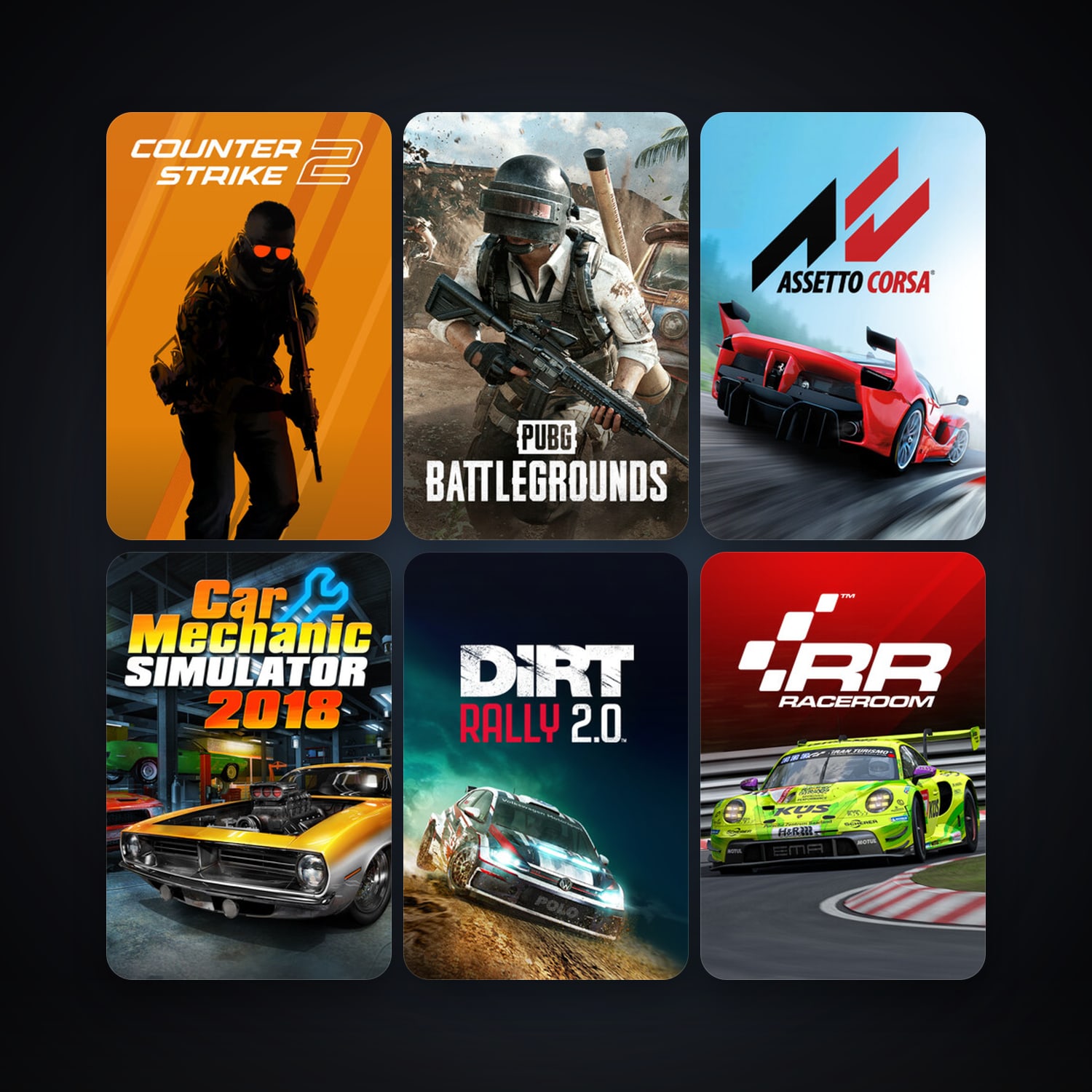Steam account: CS2 Prime + RaceRoom Racing Experience, 25 games, clean — HabibiAccounts