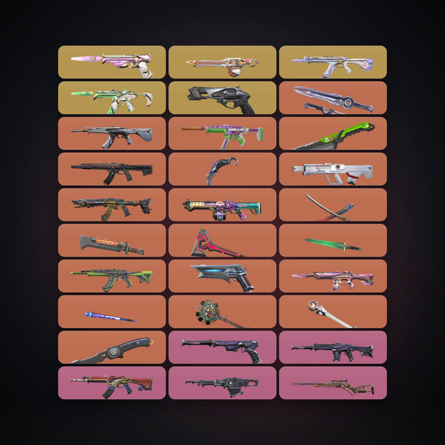 Valorant account: BR Gold 2 locker — 11 knives, 165 skins, lvl 293 — 36 LoL champions, 18 LoL skins — HabibiAccounts
