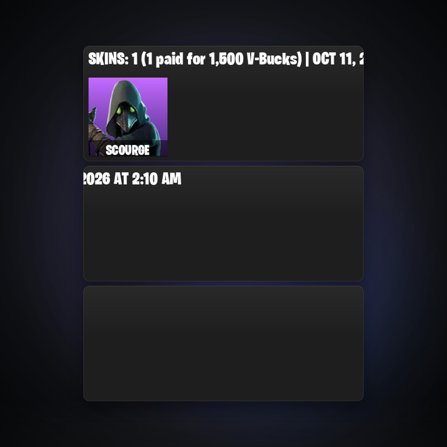 Fortnite account with Scourge — 1 skin — 400 V-Bucks — lvl 130 — HabibiAccounts