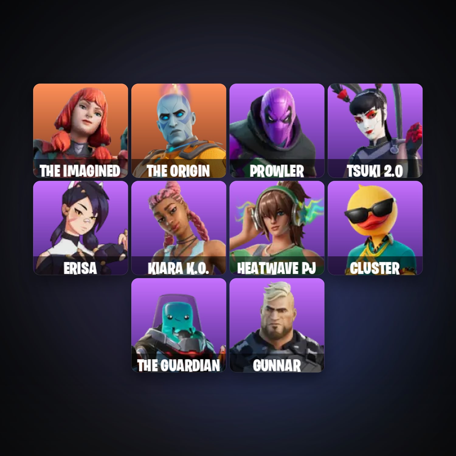 Fortnite account with The Imagined & The Origin — 11 skins — 400 V-Bucks — lvl 387 — HabibiAccounts