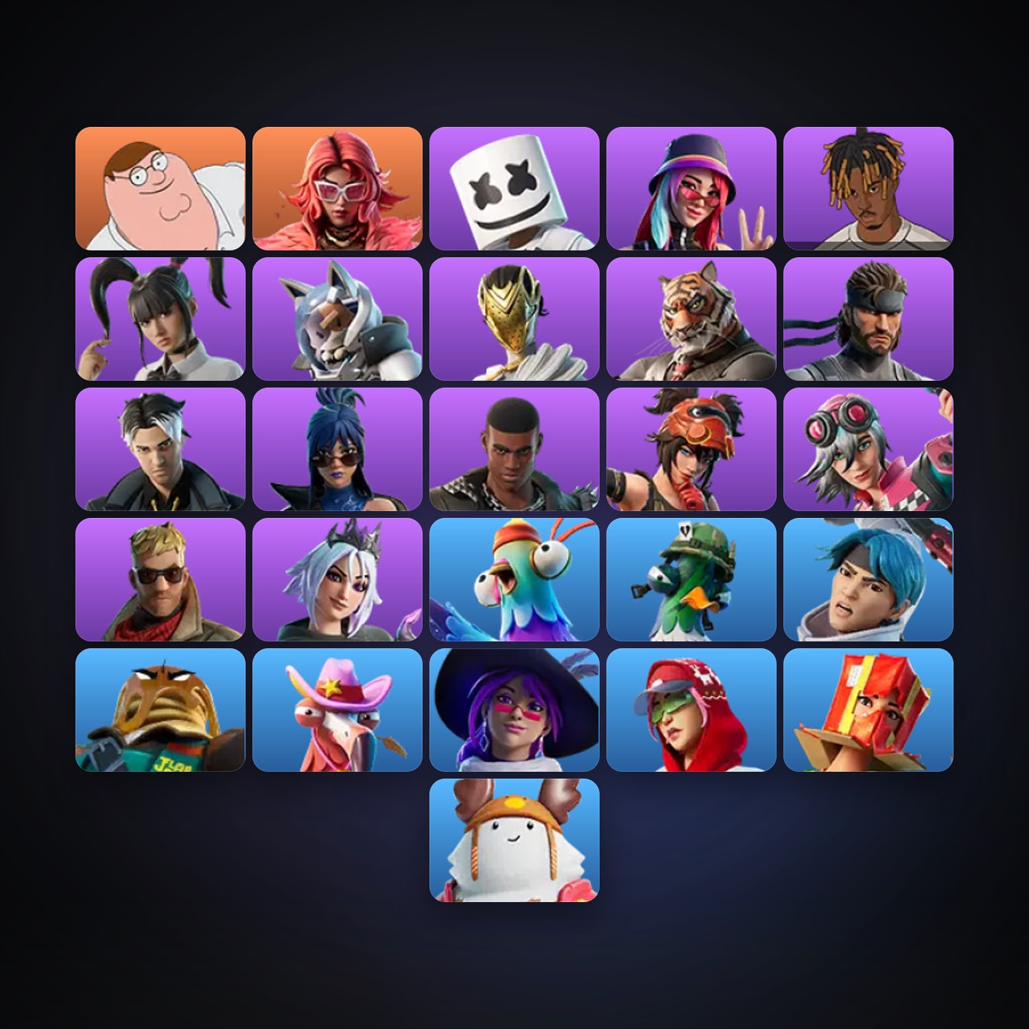 Fortnite account with Peter Griffin & Valeria — 26 skins — 150 V-Bucks — lvl 663 — HabibiAccounts