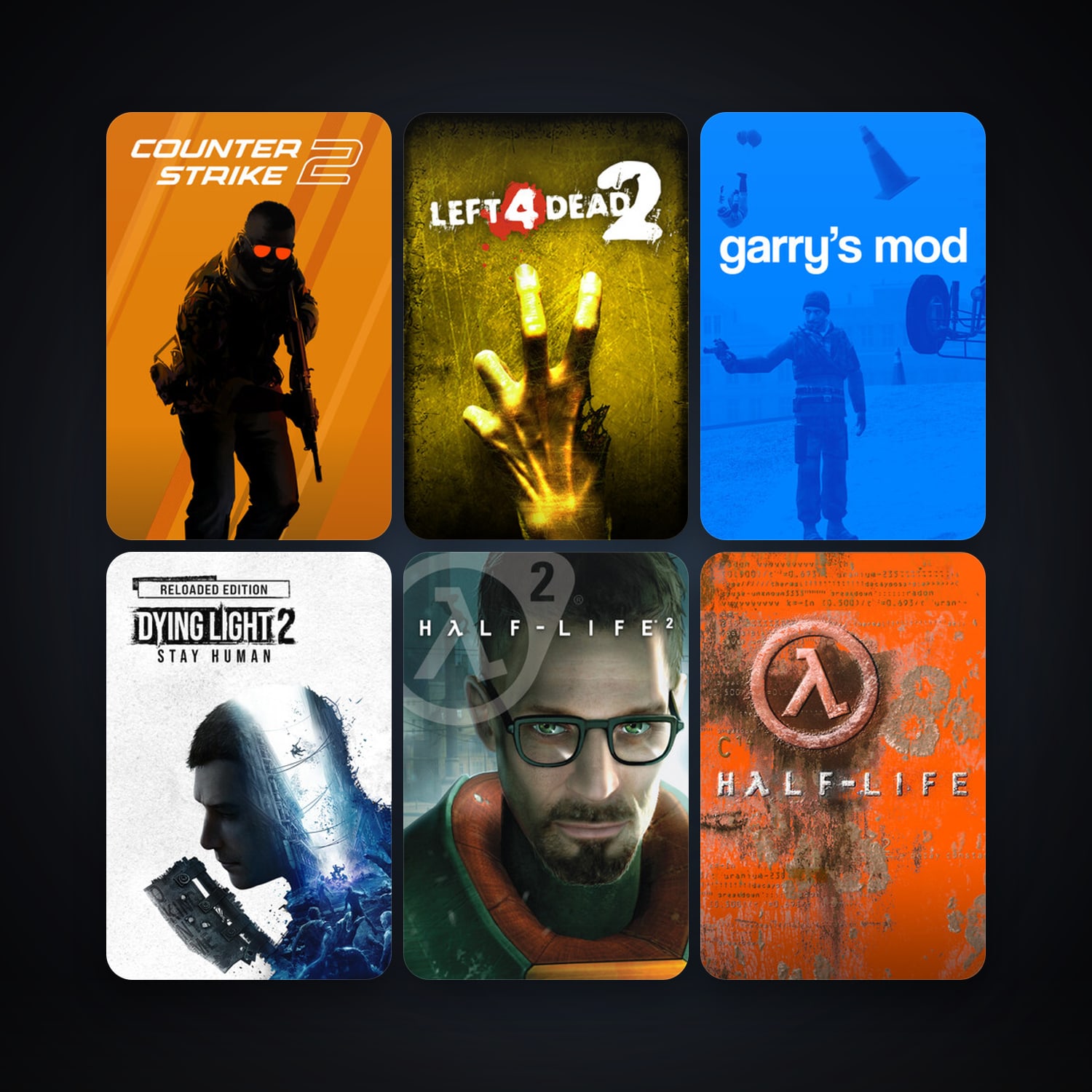 Steam account: Half-Life + Half-Life 2, 35 games, clean — level 9 — HabibiAccounts