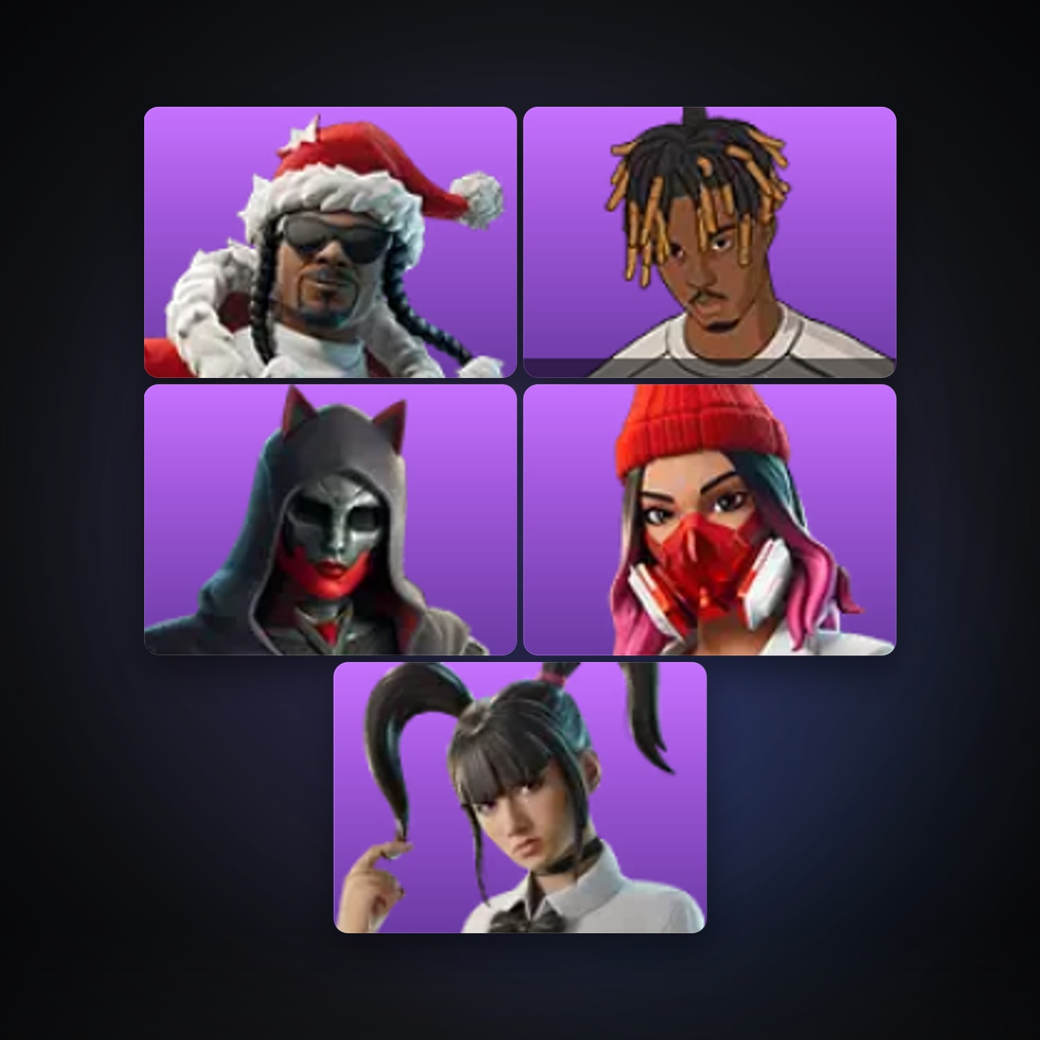 Fortnite account with Santa Dogg & Slayer Juice WRLD — 5 skins — 200 V-Bucks — lvl 338 — HabibiAccounts