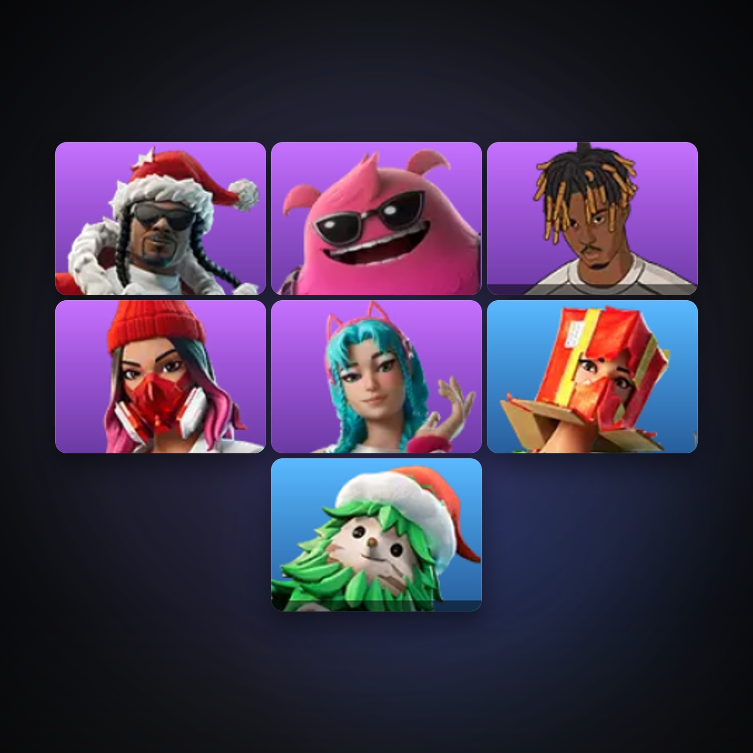 Fortnite account with Santa Dogg & Yeddy — 7 skins — 200 V-Bucks — lvl 159 — HabibiAccounts