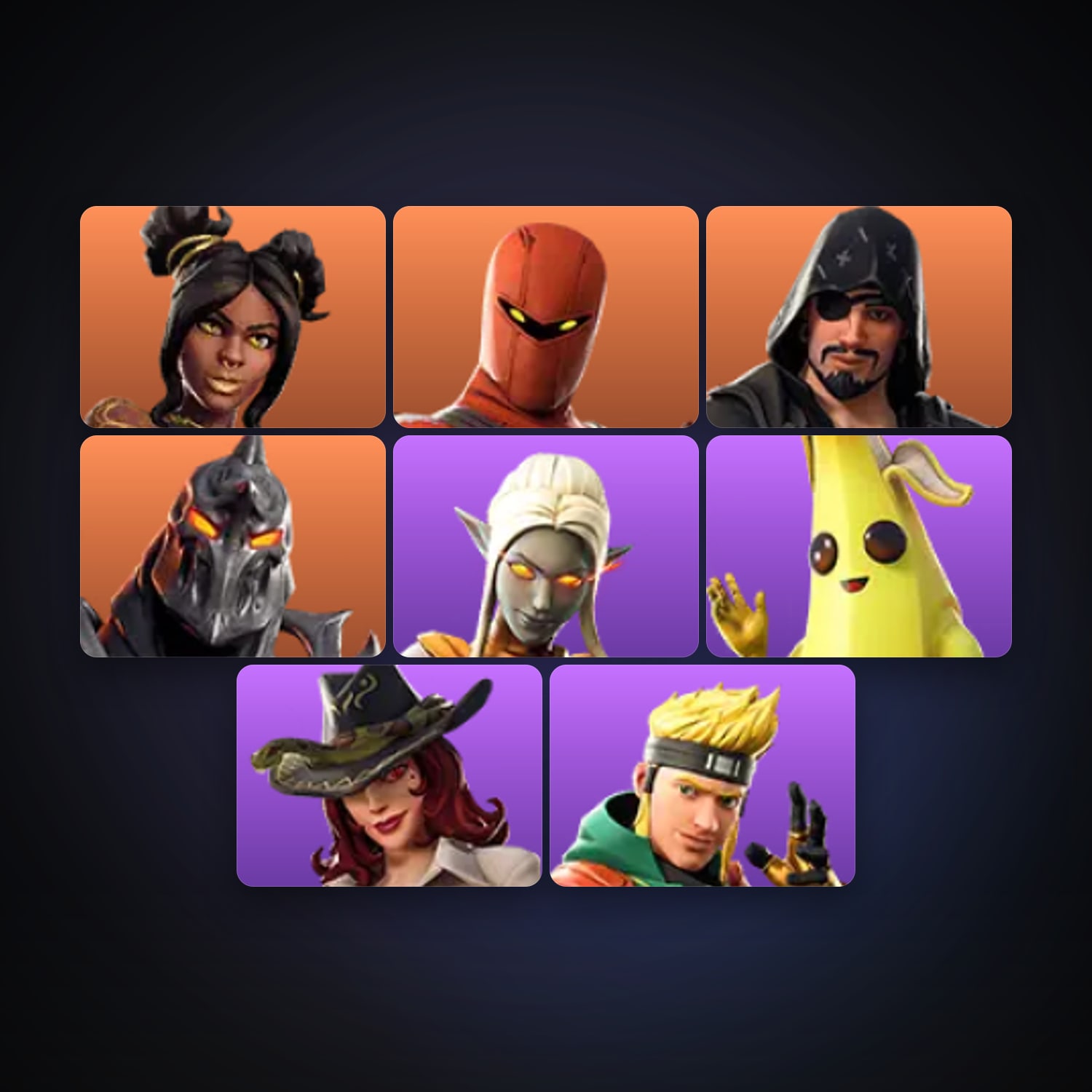 Fortnite account with Peely & Luxe — 8 skins — 650 V-Bucks — lvl 200 — HabibiAccounts