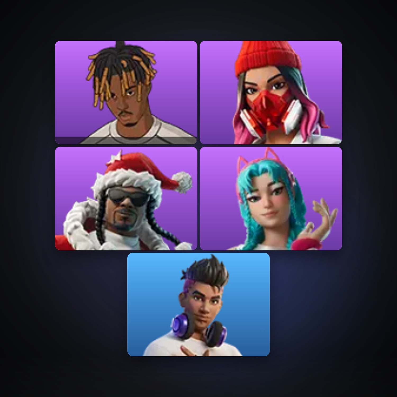 Fortnite account with Slayer Juice WRLD & Yulejacket — 5 skins — 50 V-Bucks — lvl 172 — HabibiAccounts