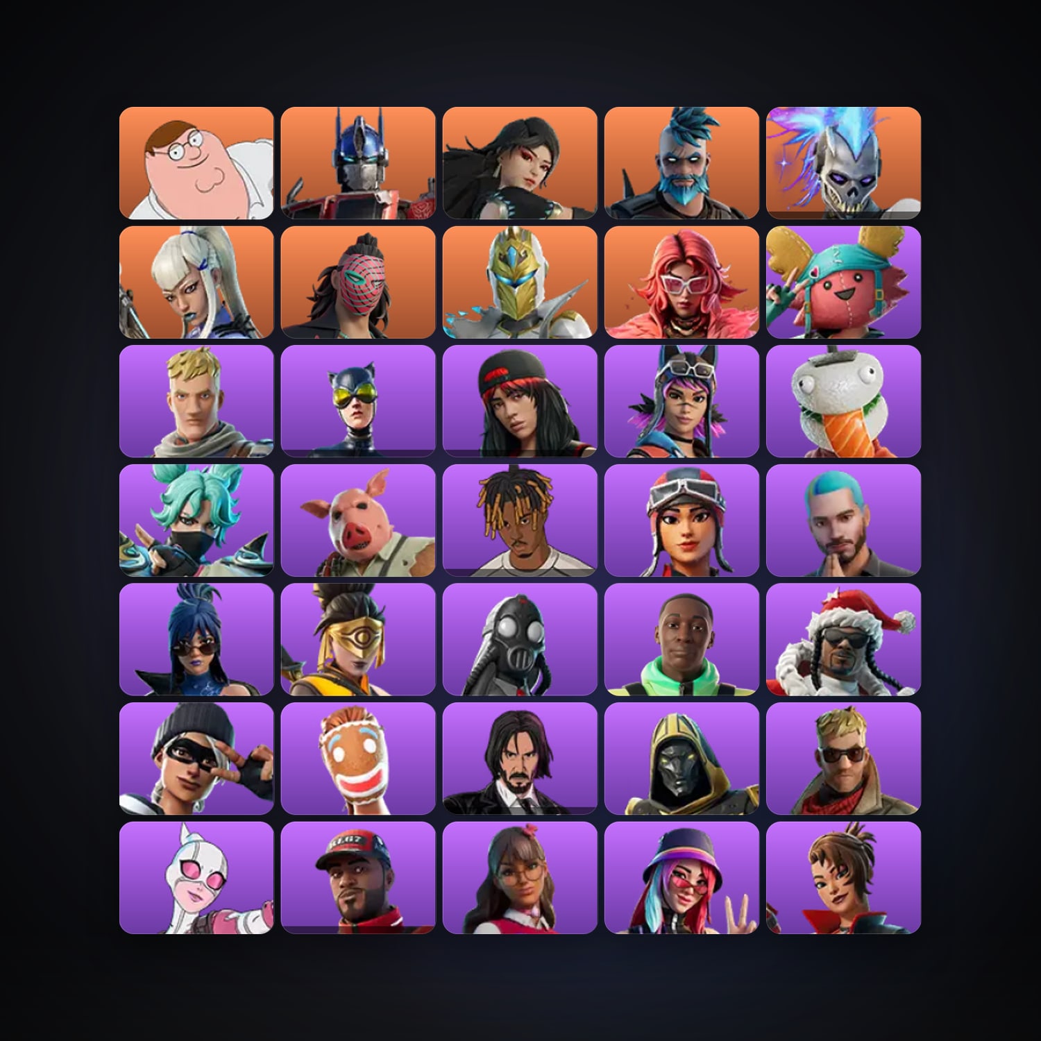 Fortnite account with Peter Griffin & Optimus Prime — 149 skins — 3.3K V-Bucks — lvl 3286 — HabibiAccounts