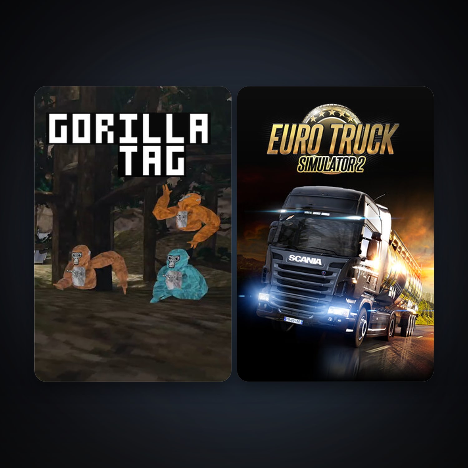 Steam account: Euro Truck Simulator 2 + Gorilla Tag, 2 games, clean — HabibiAccounts