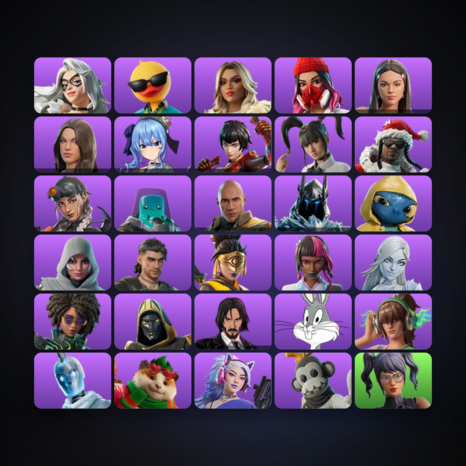 Fortnite account with Black Cat & Cluster — 30 skins — 50 V-Bucks — lvl 2148 — HabibiAccounts
