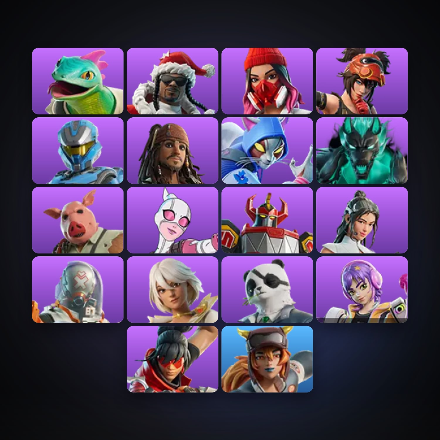Fortnite account with Lizzik & Santa Dogg — 18 skins — lvl 131 — HabibiAccounts