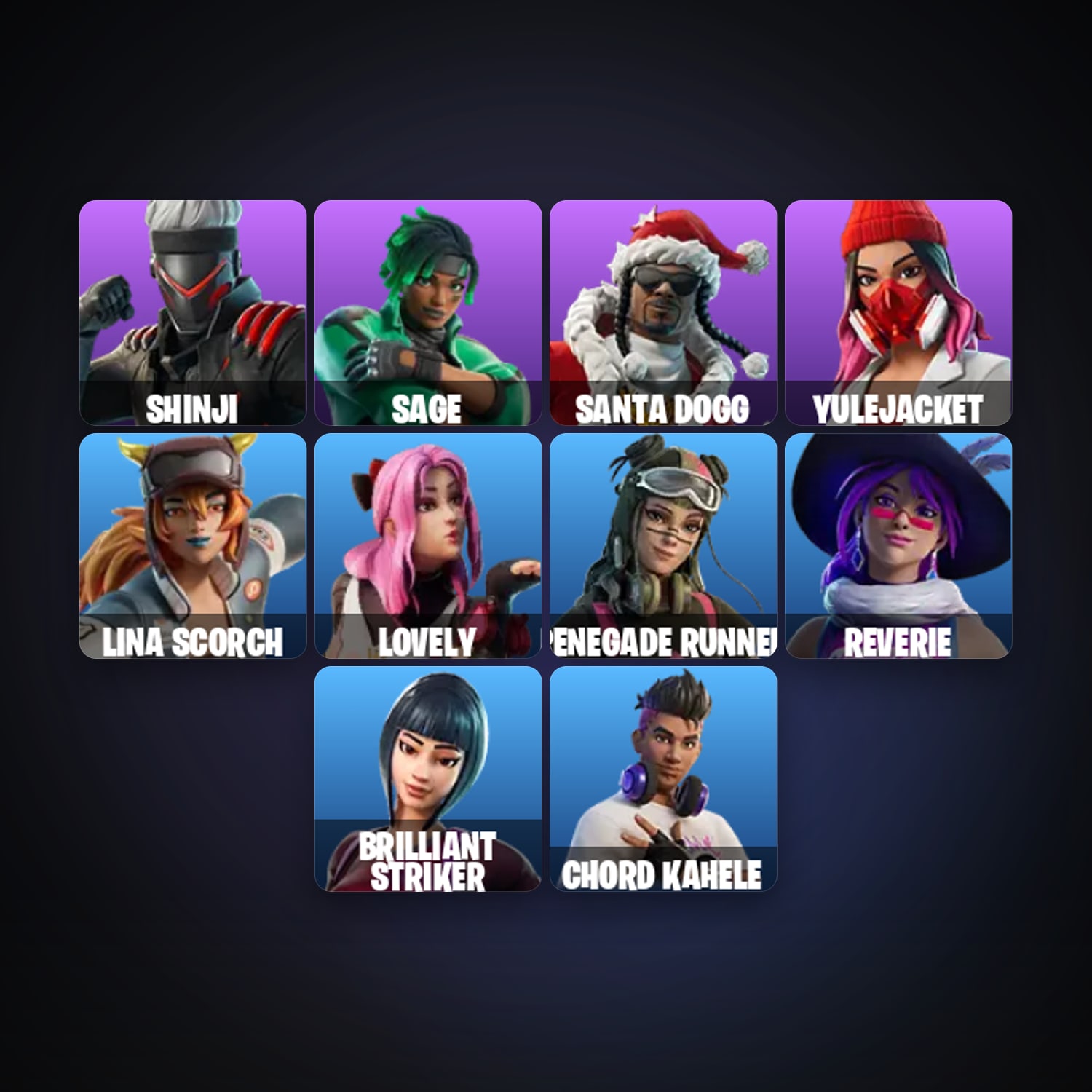 Fortnite account with Shinji & Sage — 11 skins — 100 V-Bucks — lvl 160 — HabibiAccounts