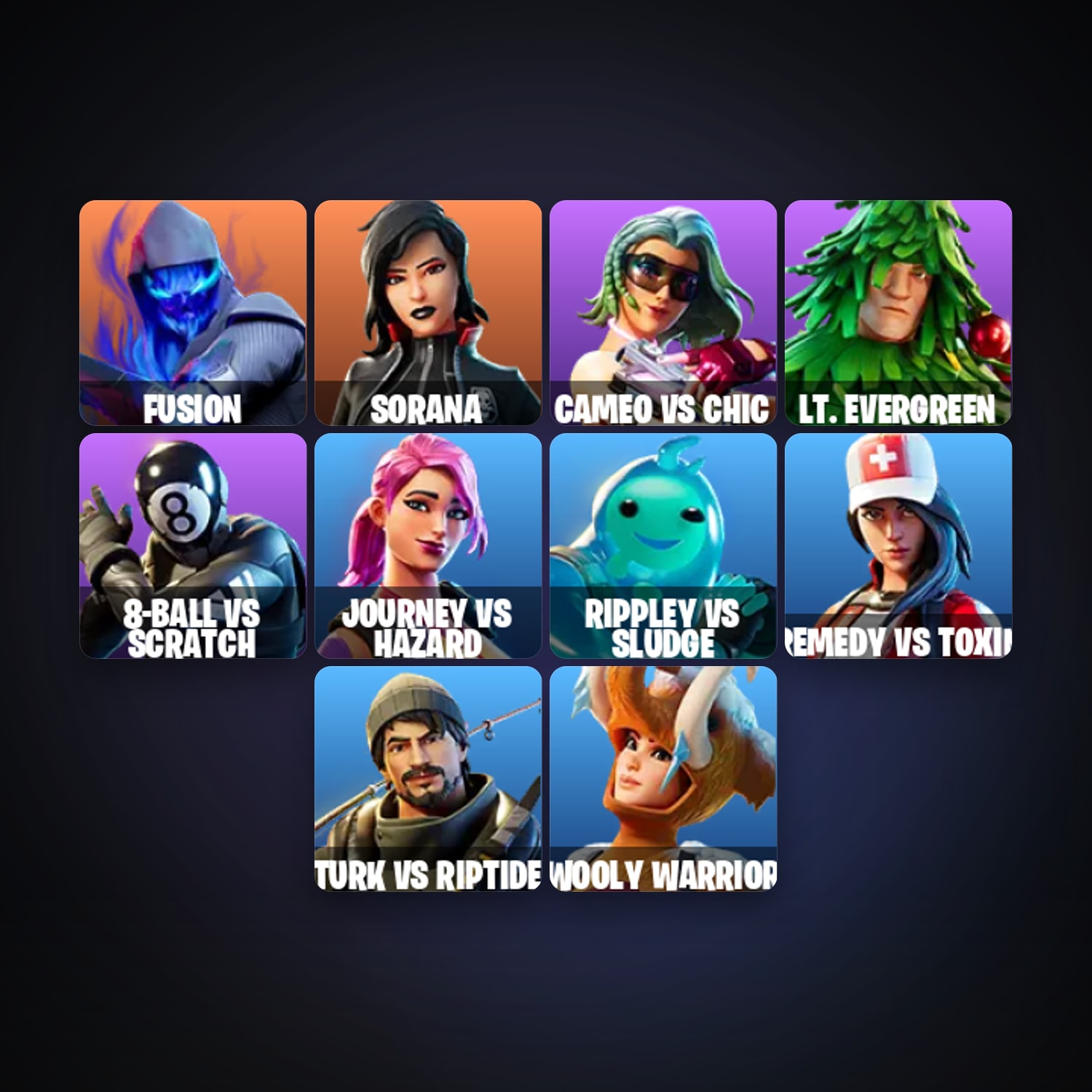 Fortnite account with Fusion & Sorana — 11 skins — 650 V-Bucks — lvl 329 — HabibiAccounts
