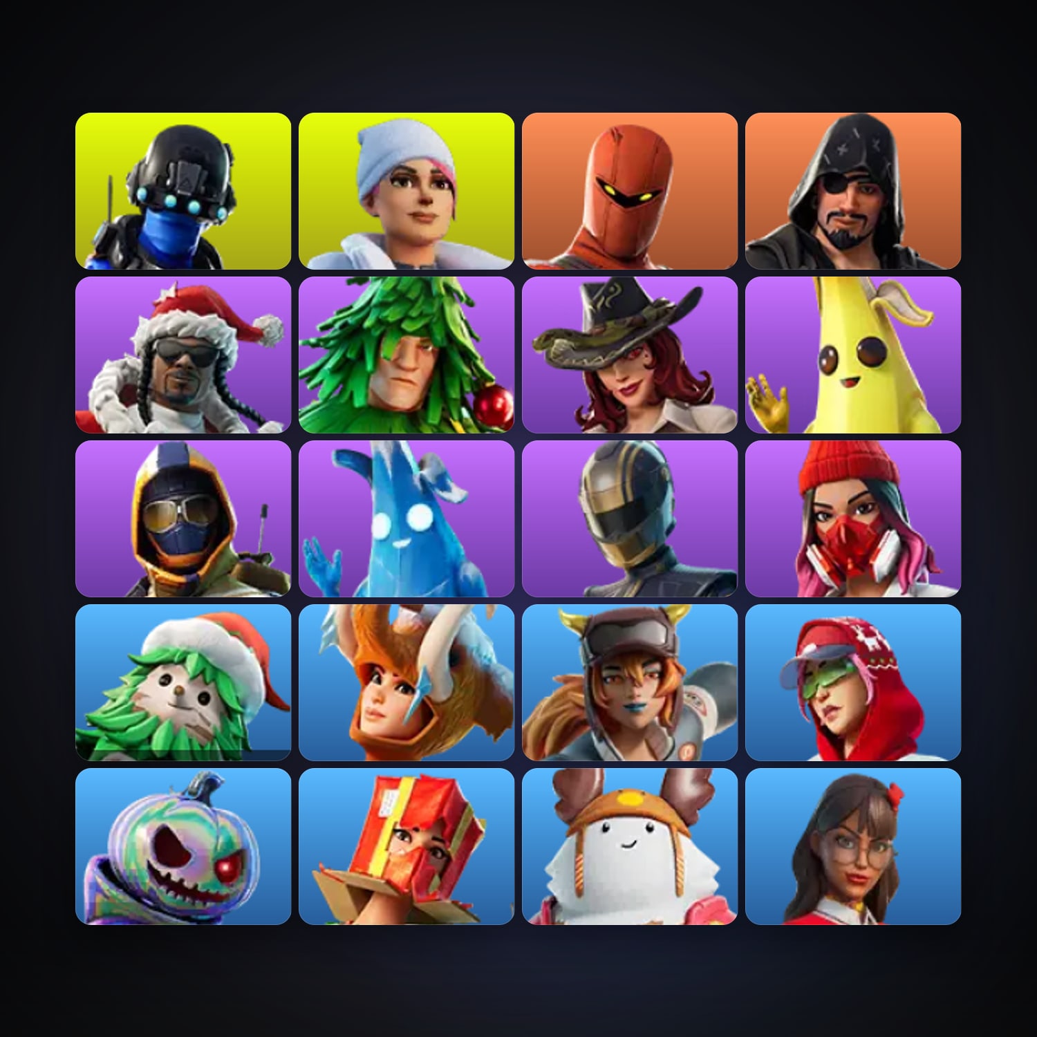 Fortnite account with Peely & Carbon Commando — 22 skins — 300 V-Bucks — lvl 1798 — HabibiAccounts