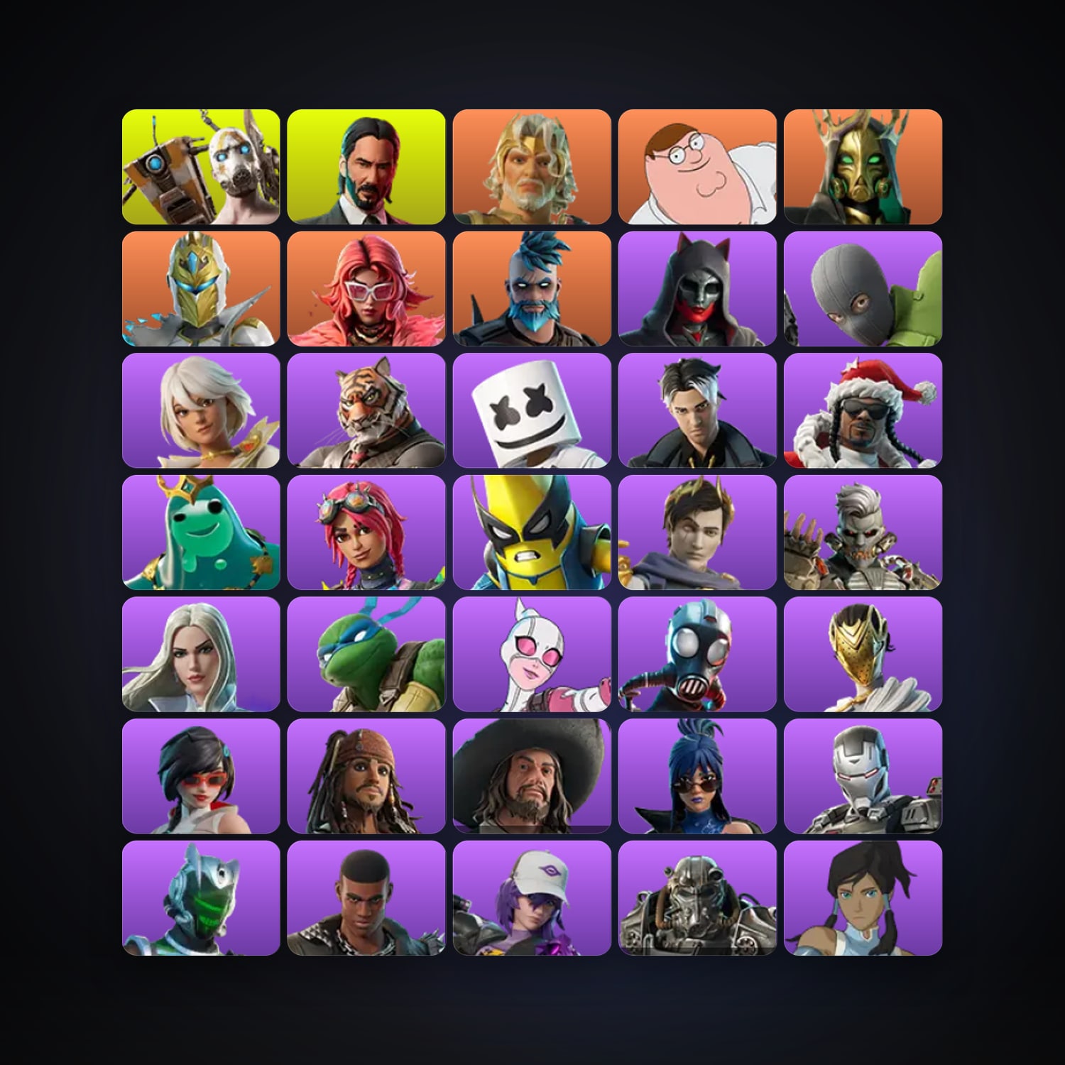 حساب فورتنايت Aerial Assault Trooper وPsycho Bandit، لوكر 67 سكن، 100 فيبوكس، لفل 1617، 164 فوز — HabibiAccounts
