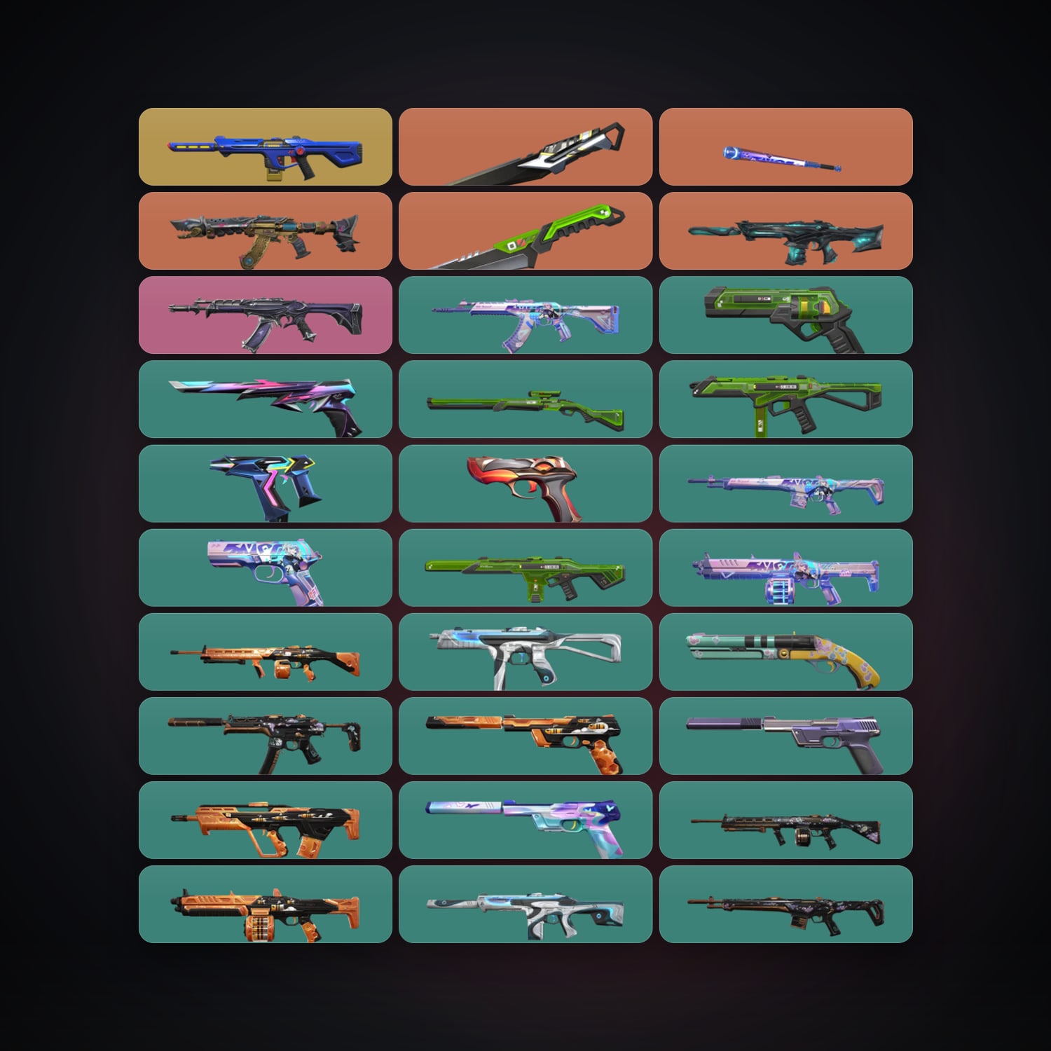 Valorant account: EU Silver 1 locker — 3 knives, 39 skins, lvl 155 — HabibiAccounts