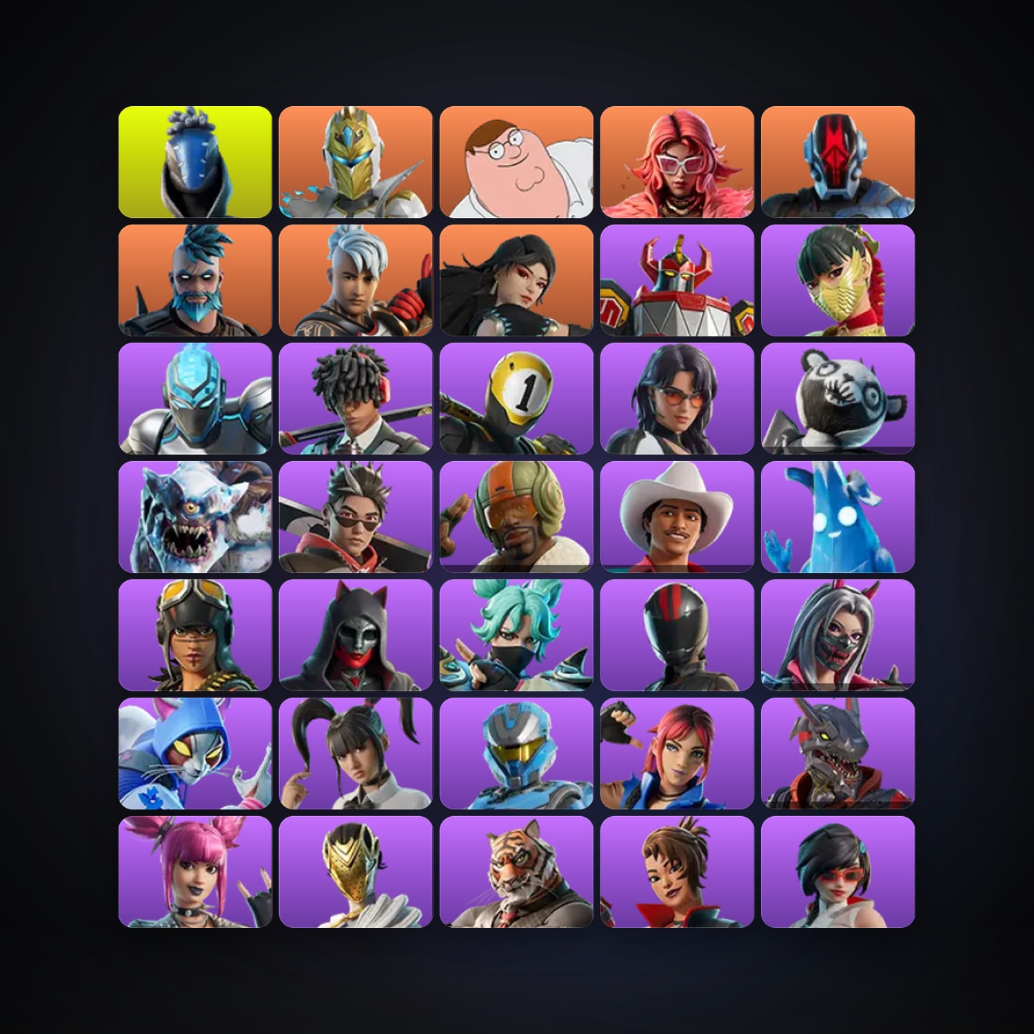 Fortnite account with Spectra Knight & Peter Griffin — 128 skins — lvl 757 — HabibiAccounts