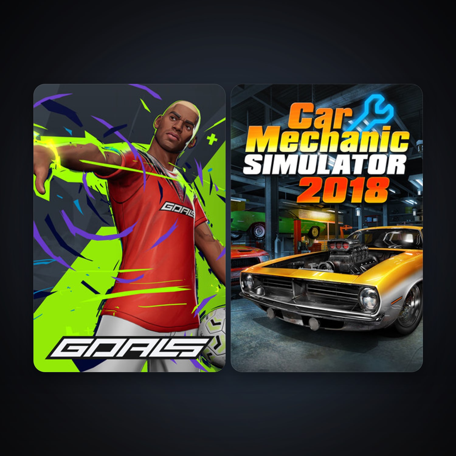 حساب ستيم فلين، Car Mechanic Simulator 2018 وGOALS، 3 لعبة، صامد واضح — HabibiAccounts