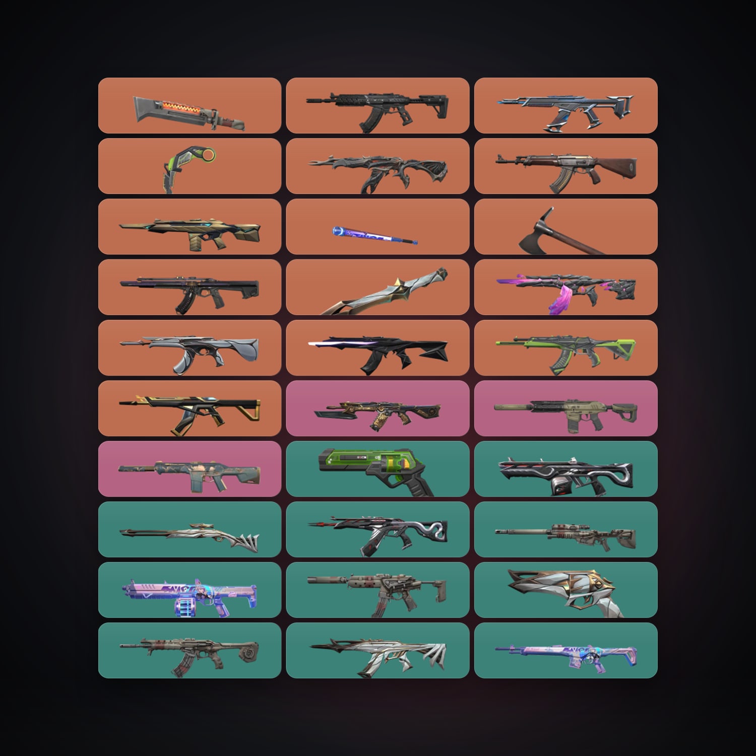Valorant account: EU Plat 2 locker — 5 knives, 70 skins, lvl 167 — HabibiAccounts