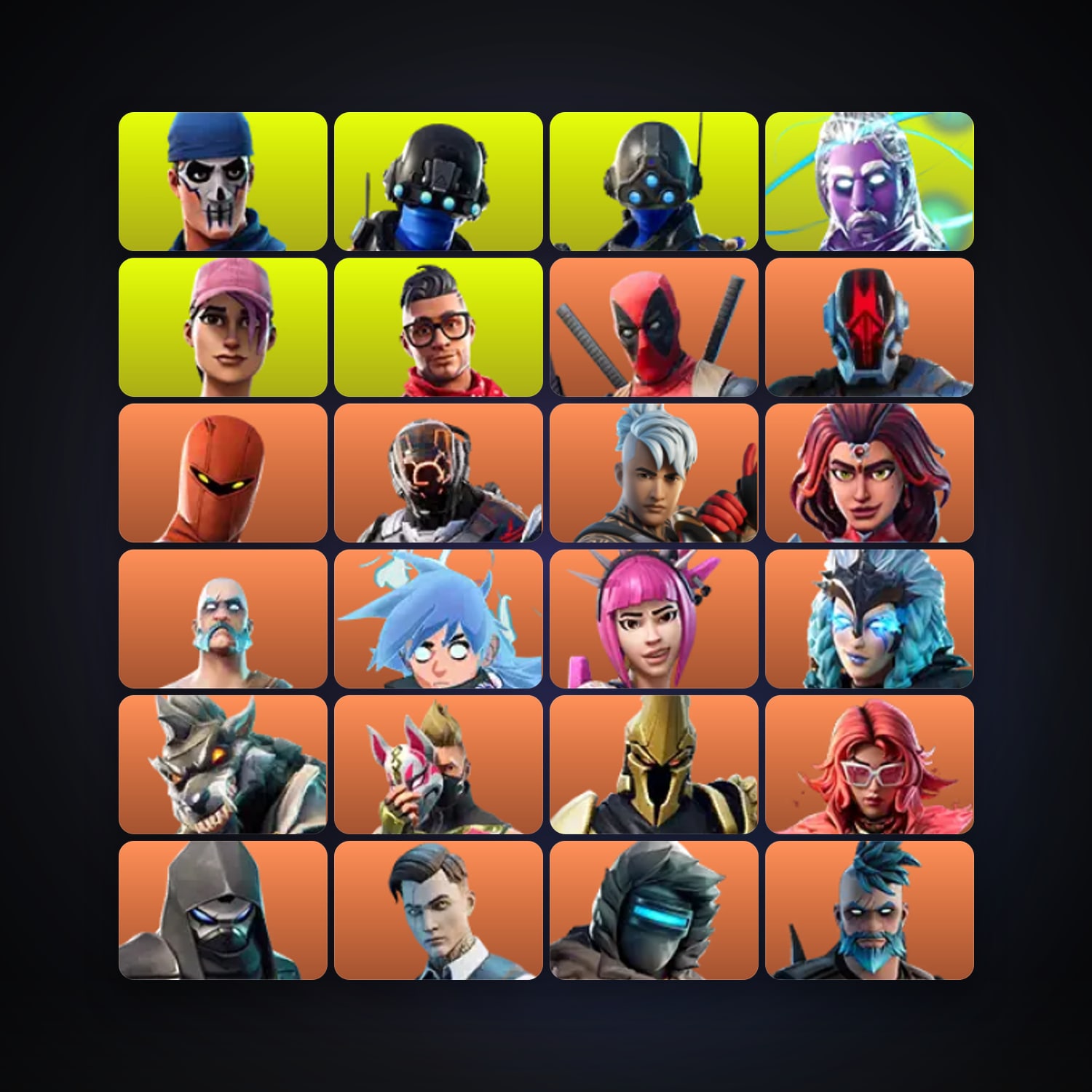 حساب فورتنايت Galaxy وDeadpool، اللوكر مليان 161 سكن، 100 فيبوكس، لفل 2416، 543 فوز — HabibiAccounts