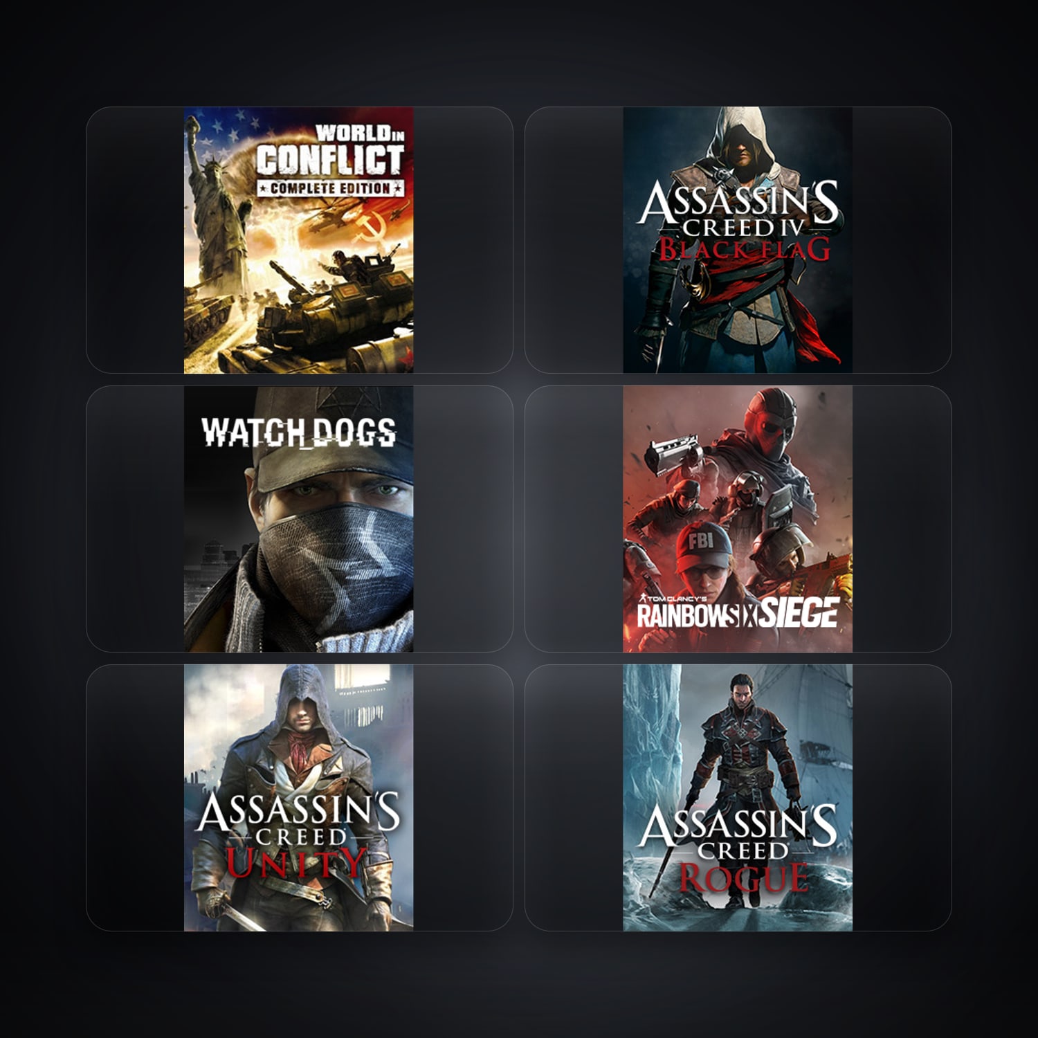 Ubisoft account — World In Conflict + Assassin’s Creed IV Black Flag — AU — 9 games — HabibiAccounts