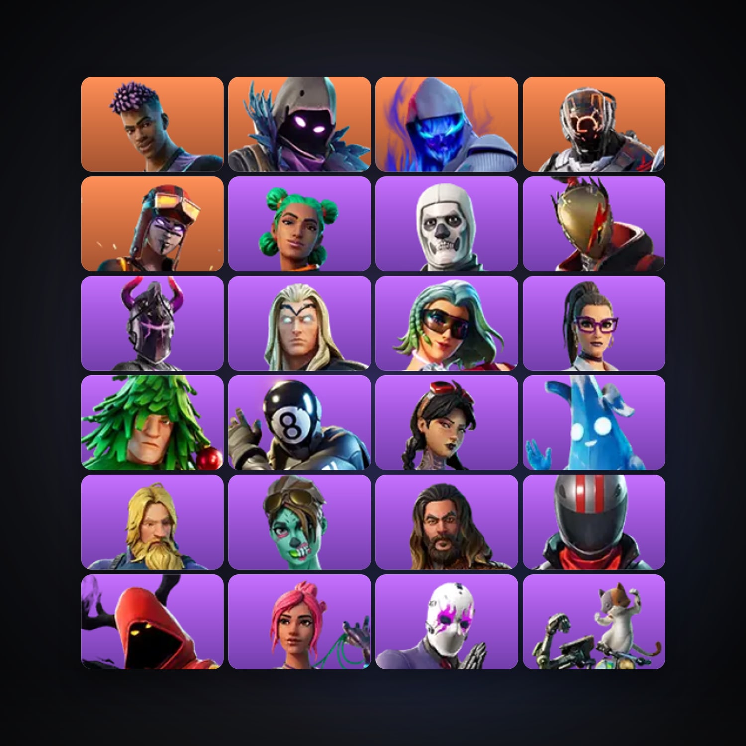 حساب فورتنايت Skull Trooper وRaven، لوكر 39 سكن، 150 فيبوكس، لفل 626، 144 فوز — HabibiAccounts