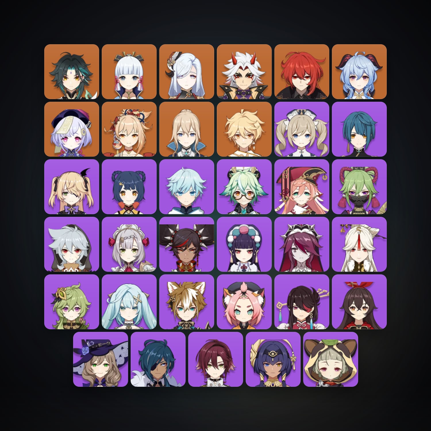 Genshin Impact | AR 52 | 35 Chars | 9× 5★ — Genshin / miHoYo Account — HabibiAccounts