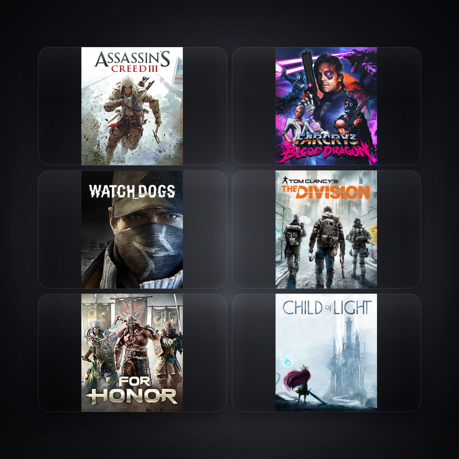 حساب يوبيسوفت فيه Assassin's Creed III وFar Cry 3 Blood Dragon، IT، 8 ألعاب — HabibiAccounts