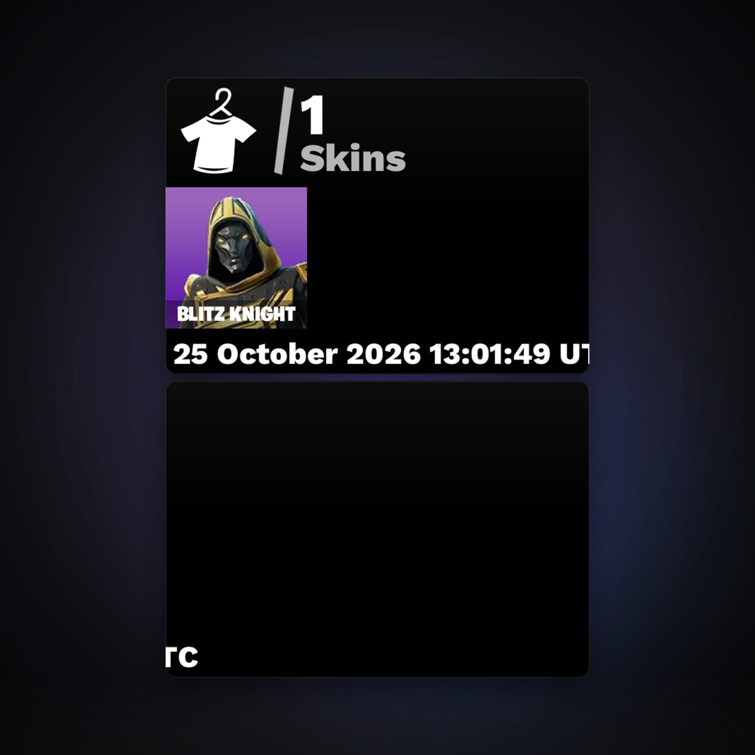 Fortnite account with Blitz Knight — 1 skin — 200 V-Bucks — lvl 63 — HabibiAccounts