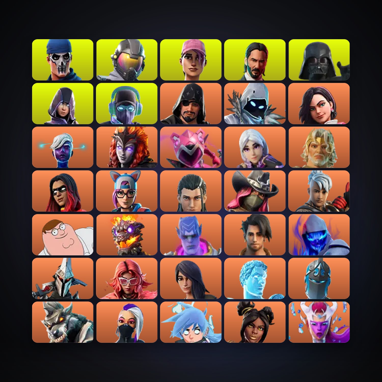 حساب فورتنايت Blackheart وRox، اللوكر مليان 375 سكن، لفل 3846، 378 فوز — HabibiAccounts