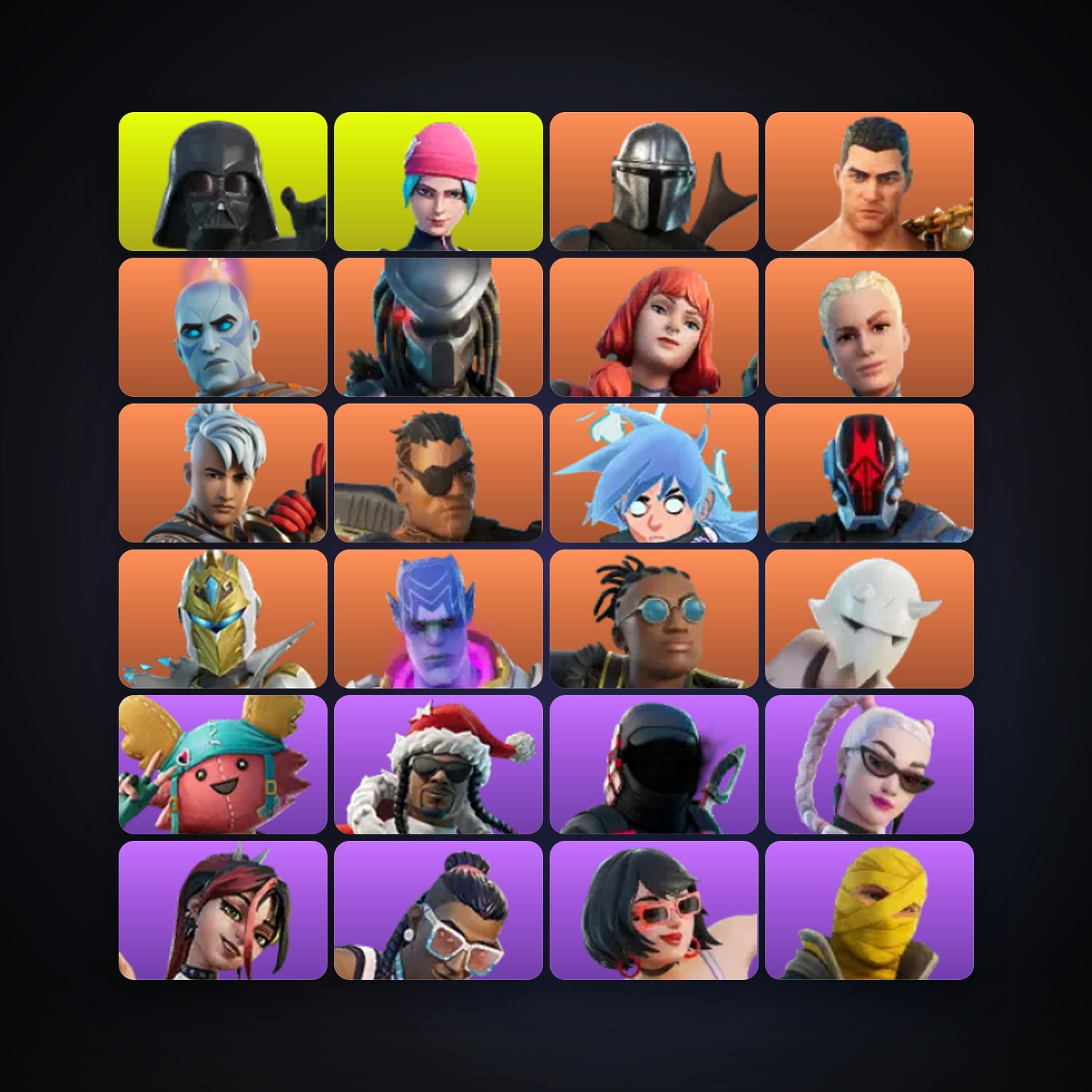حساب فورتنايت Menace وThe Origin، اللوكر مليان 106 سكن، لفل 2315، 167 فوز — HabibiAccounts