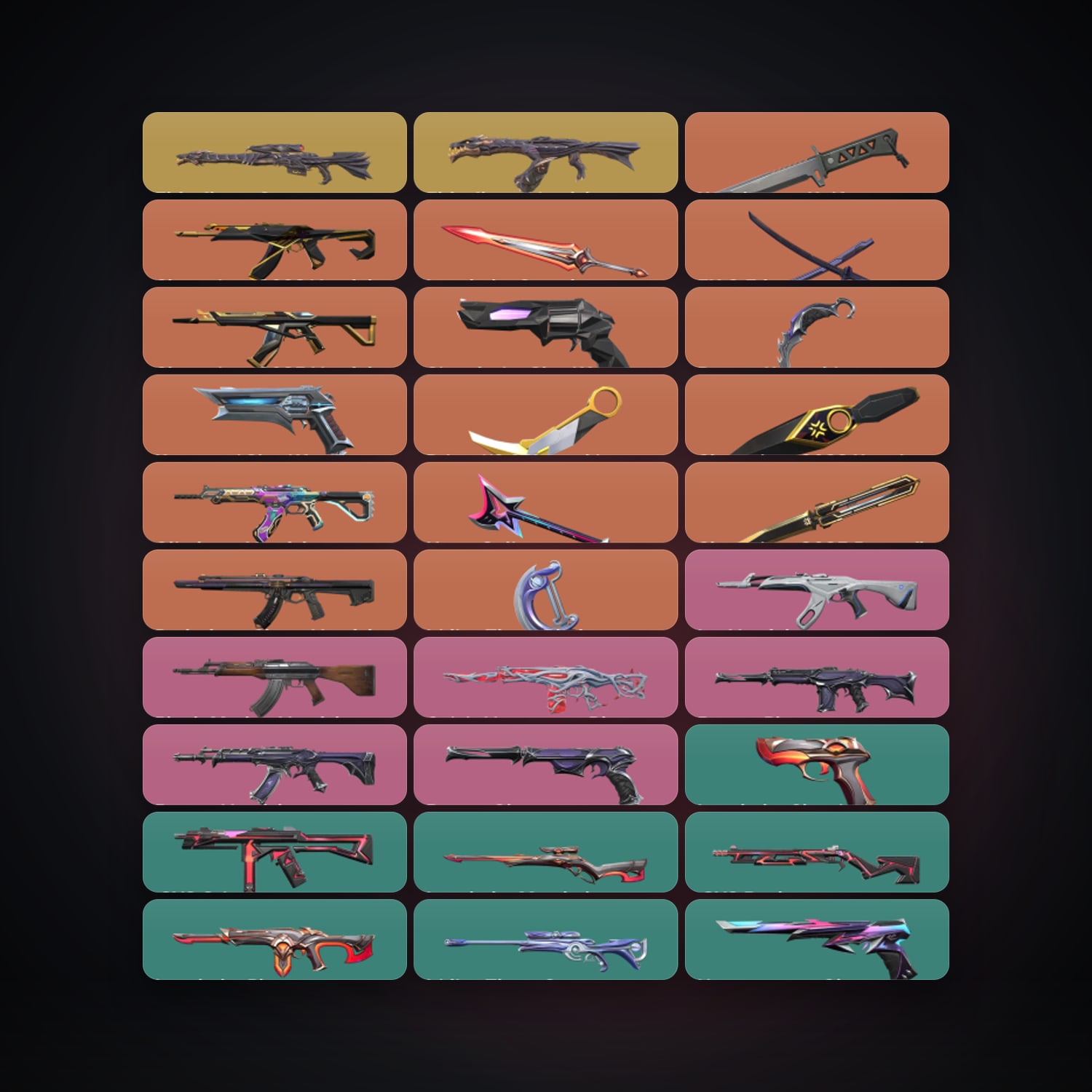 Valorant account: EU Gold 3 locker — 9 knives, 85 skins, lvl 200 — HabibiAccounts