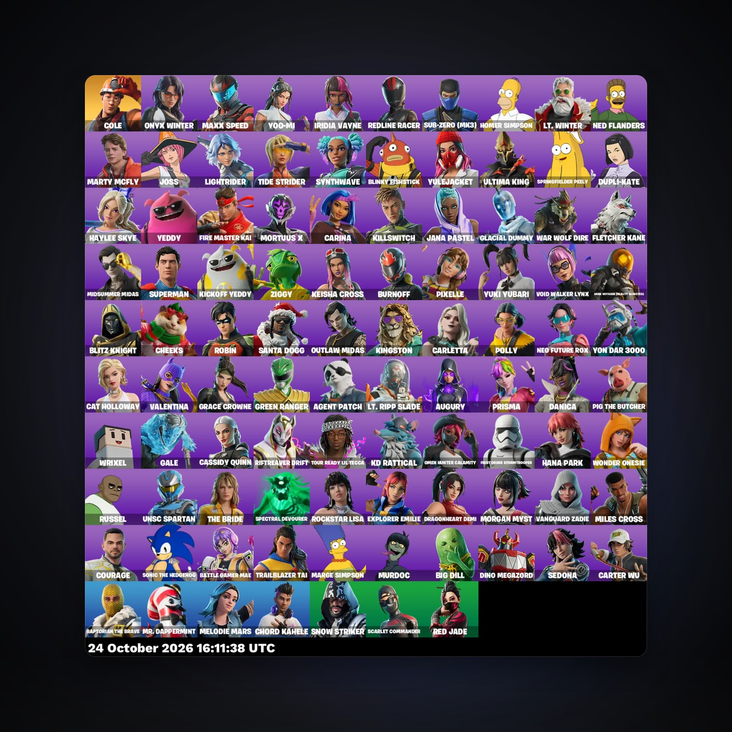 Fortnite account with Sub-Zero (MK3) & Onyx Winter — 97 skins — 1K V-Bucks — lvl 2786 — HabibiAccounts