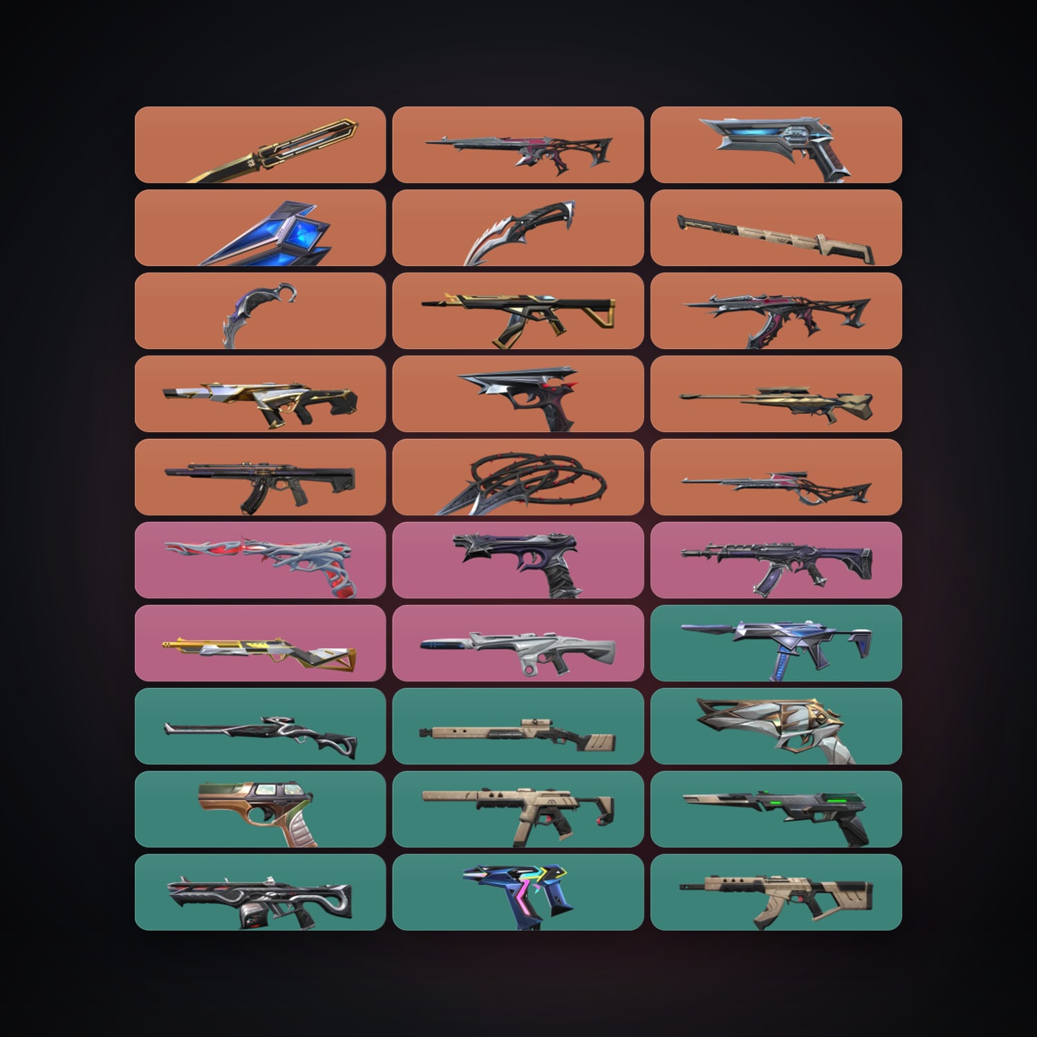 Valorant account: AP Gold 3 locker — 6 knives, 61 skins, lvl 145 — HabibiAccounts
