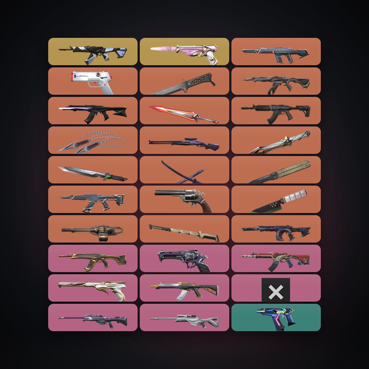 Valorant account: EU Silver 2 locker — 9 knives, 102 skins, lvl 202 — HabibiAccounts