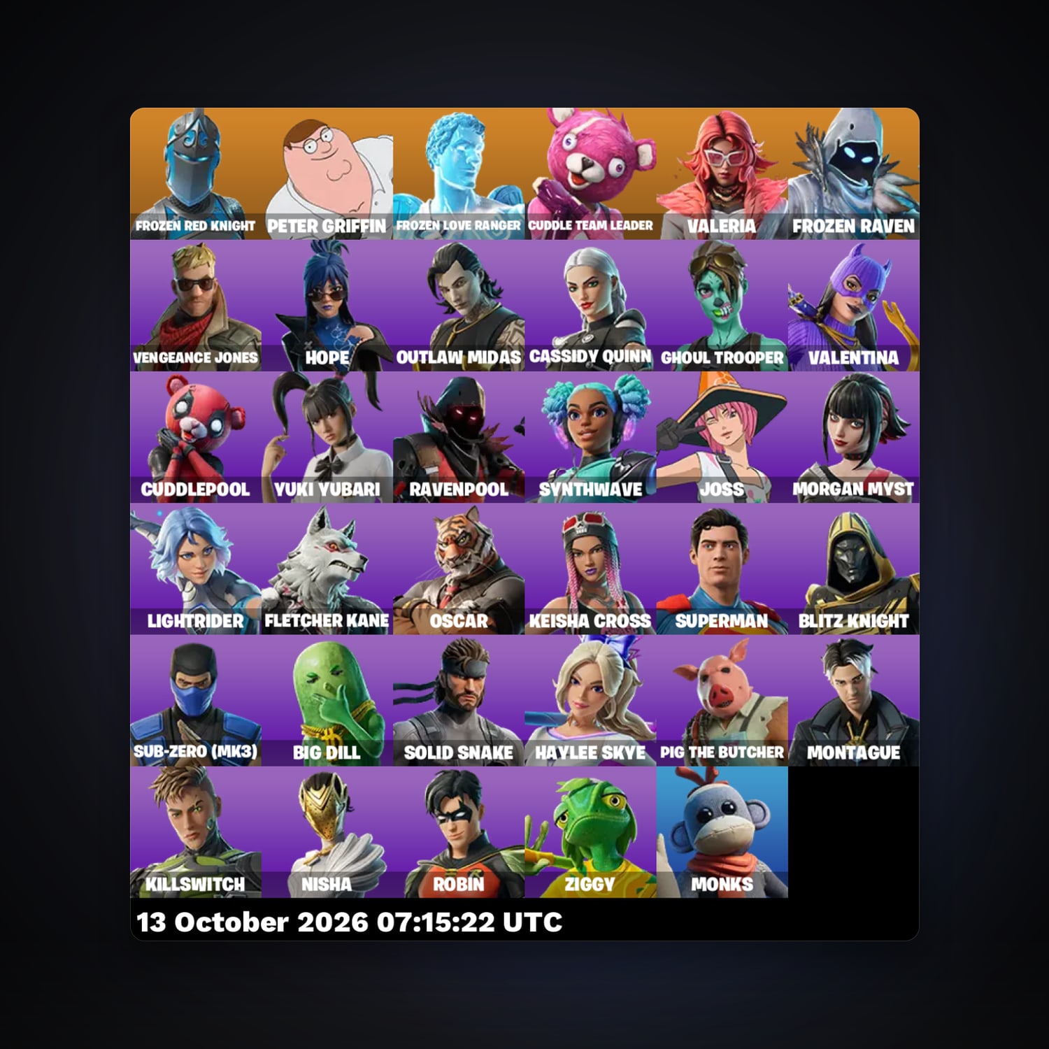 Fortnite account with Ghoul Trooper & Frozen Red Knight — 35 skins — 450 V-Bucks — lvl 809 — HabibiAccounts