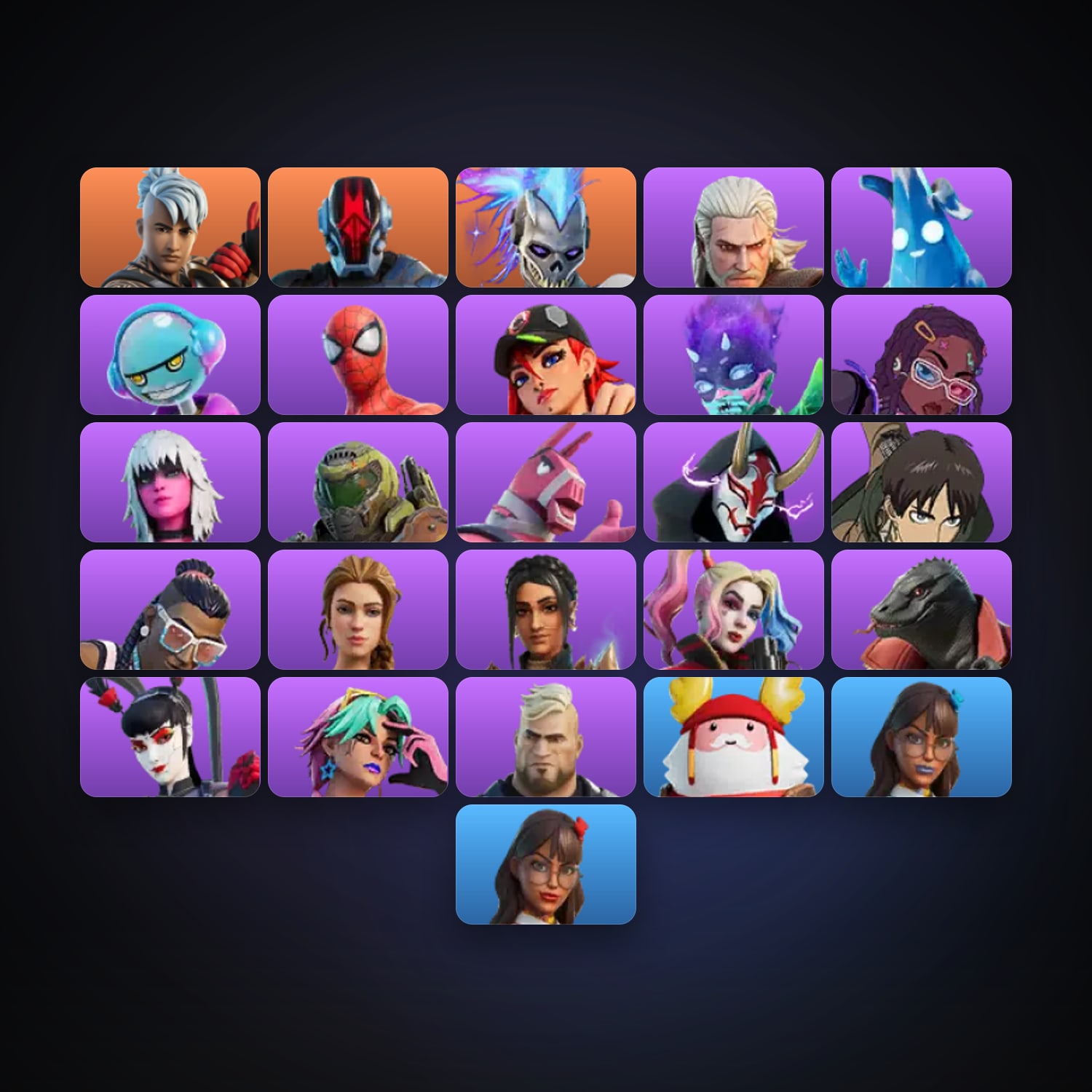 حساب فورتنايت Ronin وThe Foundation، لوكر 26 سكن، 1.8K فيبوكس، لفل 362، 35 فوز — HabibiAccounts