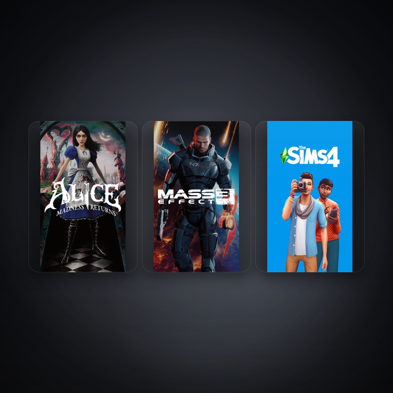 حساب إي إيه فيه Alice: Madness Returns وMass Effect 3 (2012)، CO، 3 ألعاب — HabibiAccounts