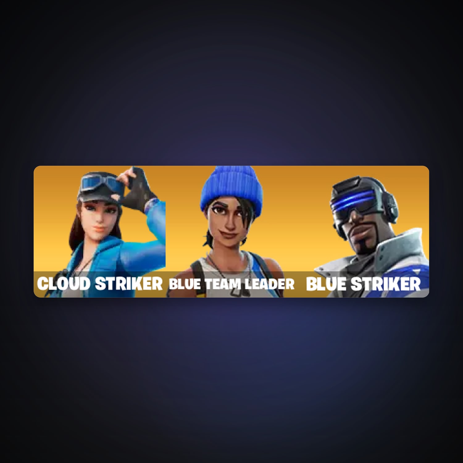 Fortnite account with Cloud Striker & Blue Team Leader — 3 skins — lvl ...