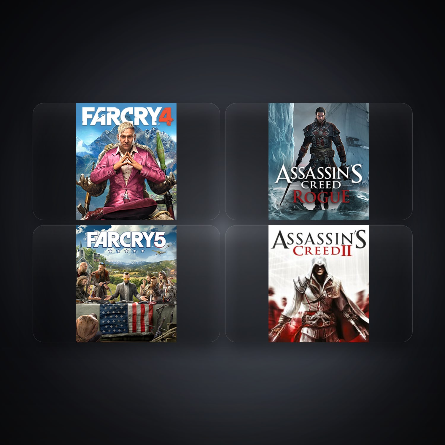 حساب يوبيسوفت فيه Far Cry 4 وAssassin's Creed Rogue، AT، 4 ألعاب — HabibiAccounts