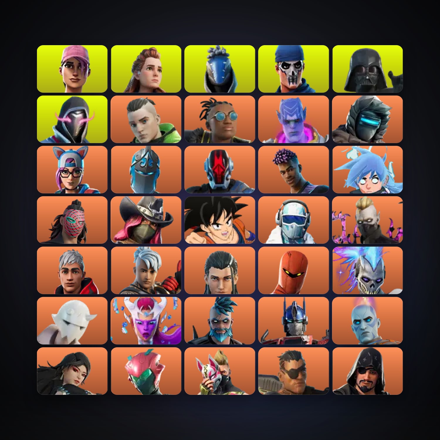 حساب فورتنايت Rose Team Leader وWarpaint، اللوكر مليان 380 سكن، 850 فيبوكس، لفل 3559، 178 فوز — HabibiAccounts