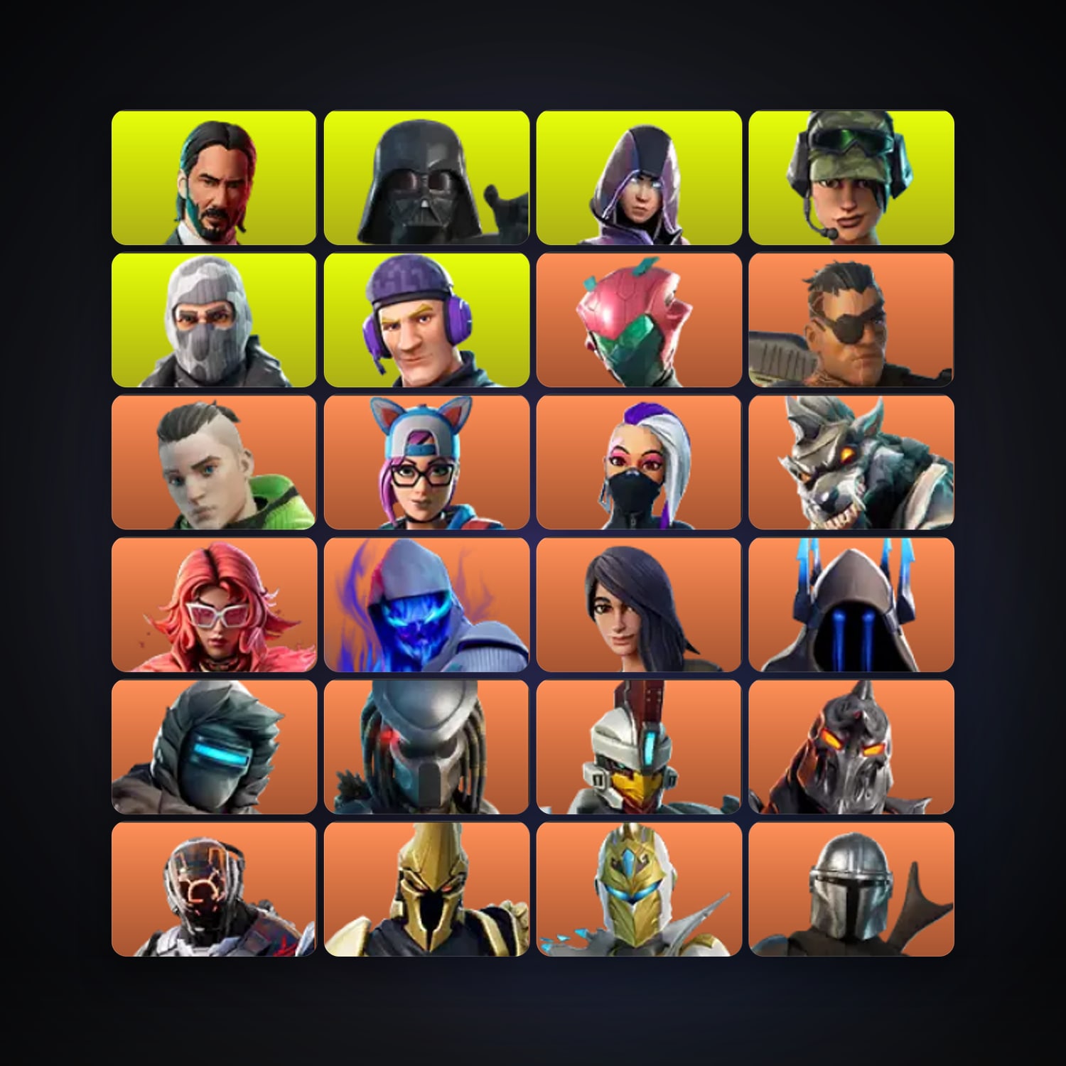Fortnite account with Glow & John Wick — 316 skins — 2.2K V-Bucks — lvl 4530 — HabibiAccounts