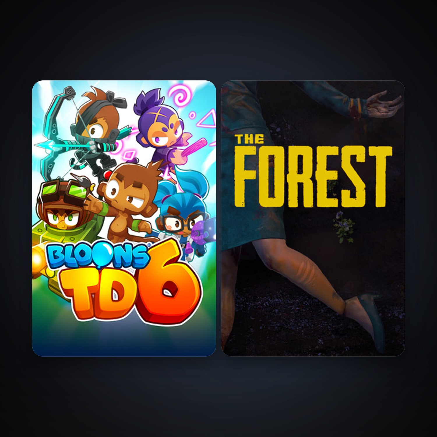 حساب ستيم فلين، The Forest وBloons TD 6، 6 لعبة، صامد واضح — HabibiAccounts