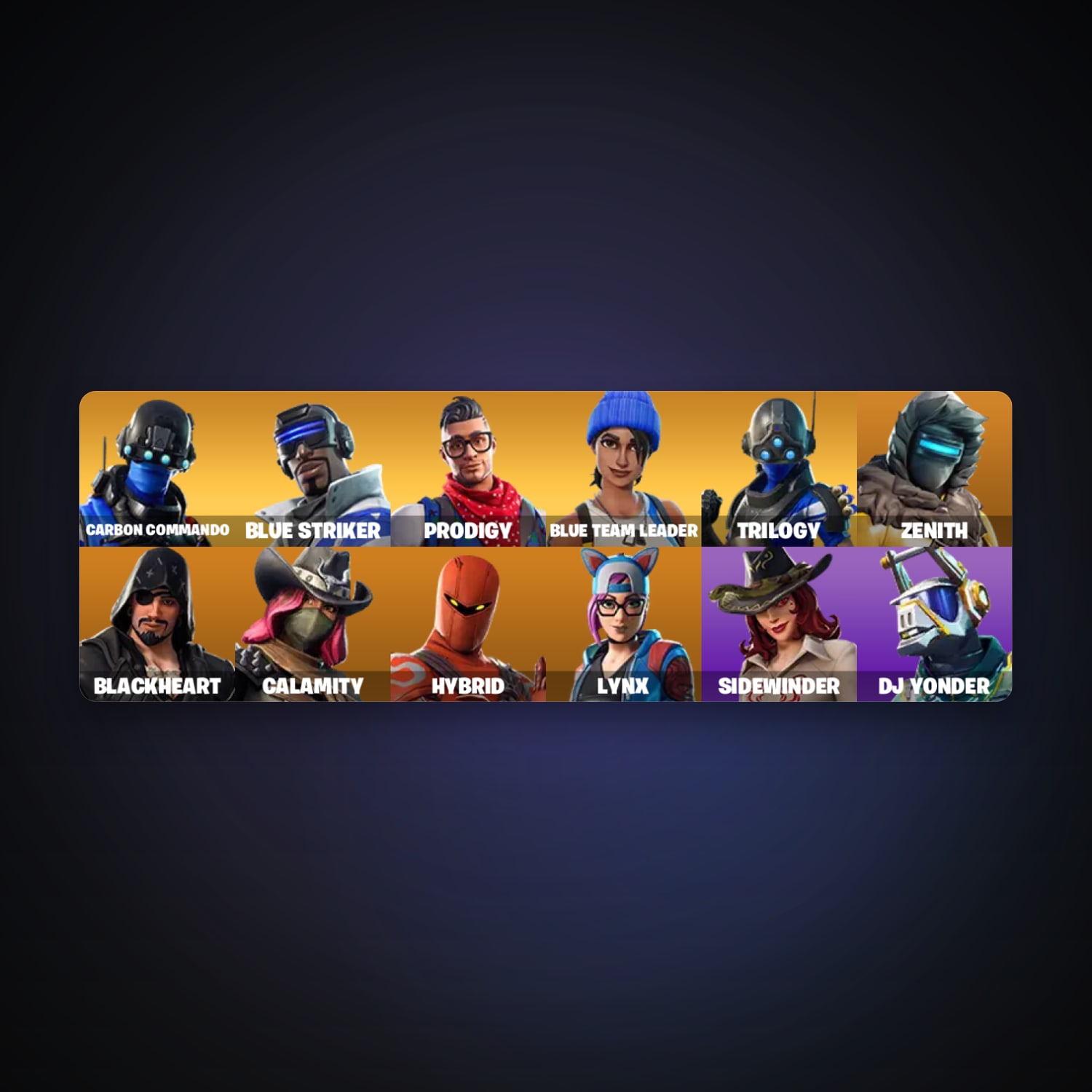 Fortnite account with Zenith & Blackheart — 14 skins — 250 V-Bucks — lvl 114 — HabibiAccounts
