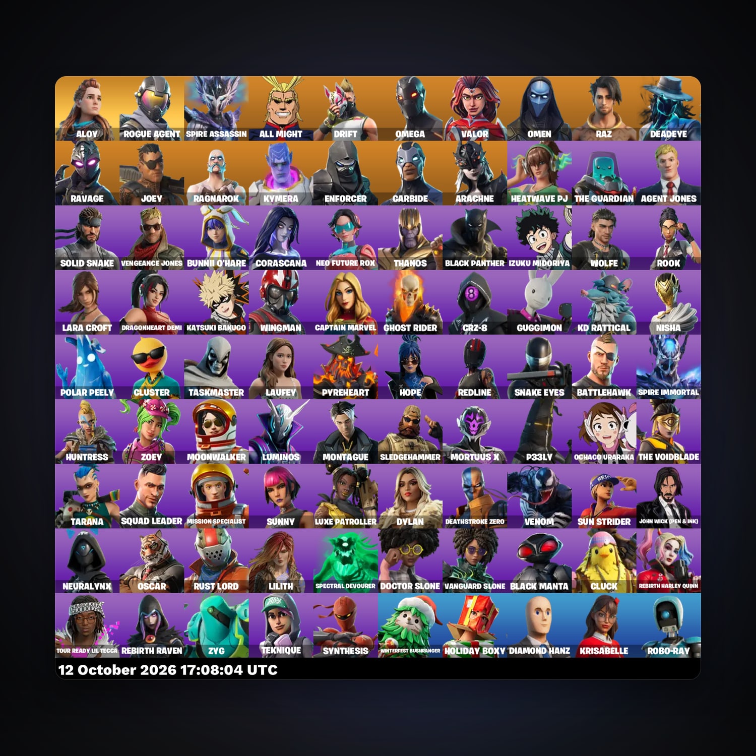 Fortnite account with Rogue Agent & Omega — 90 skins — lvl 881 — HabibiAccounts
