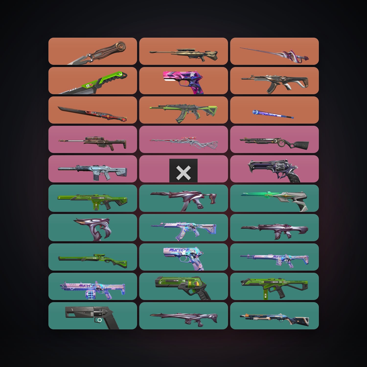 Valorant account: AP Silver 1 locker — 5 knives, 56 skins, lvl 161 — HabibiAccounts