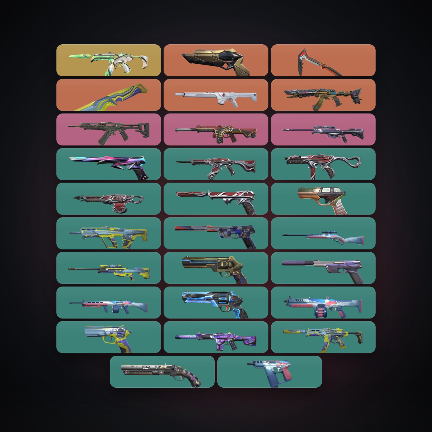 Valorant account: AP Silver 3 locker — 2 knives, 29 skins, lvl 218 — HabibiAccounts