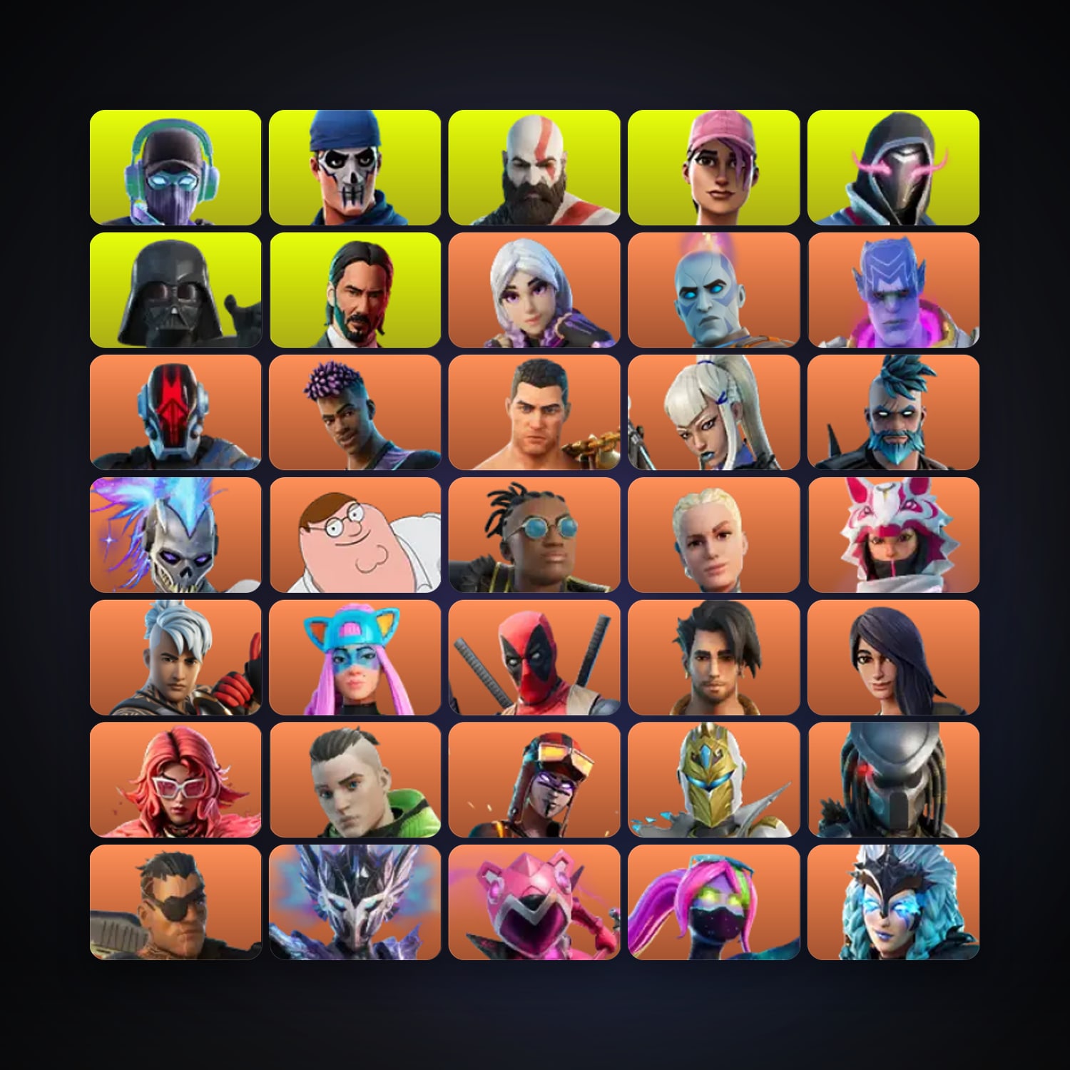 حساب فورتنايت Warpaint وRose Team Leader، اللوكر مليان 340 سكن، 1.1K فيبوكس، لفل 3457، 244 فوز — HabibiAccounts
